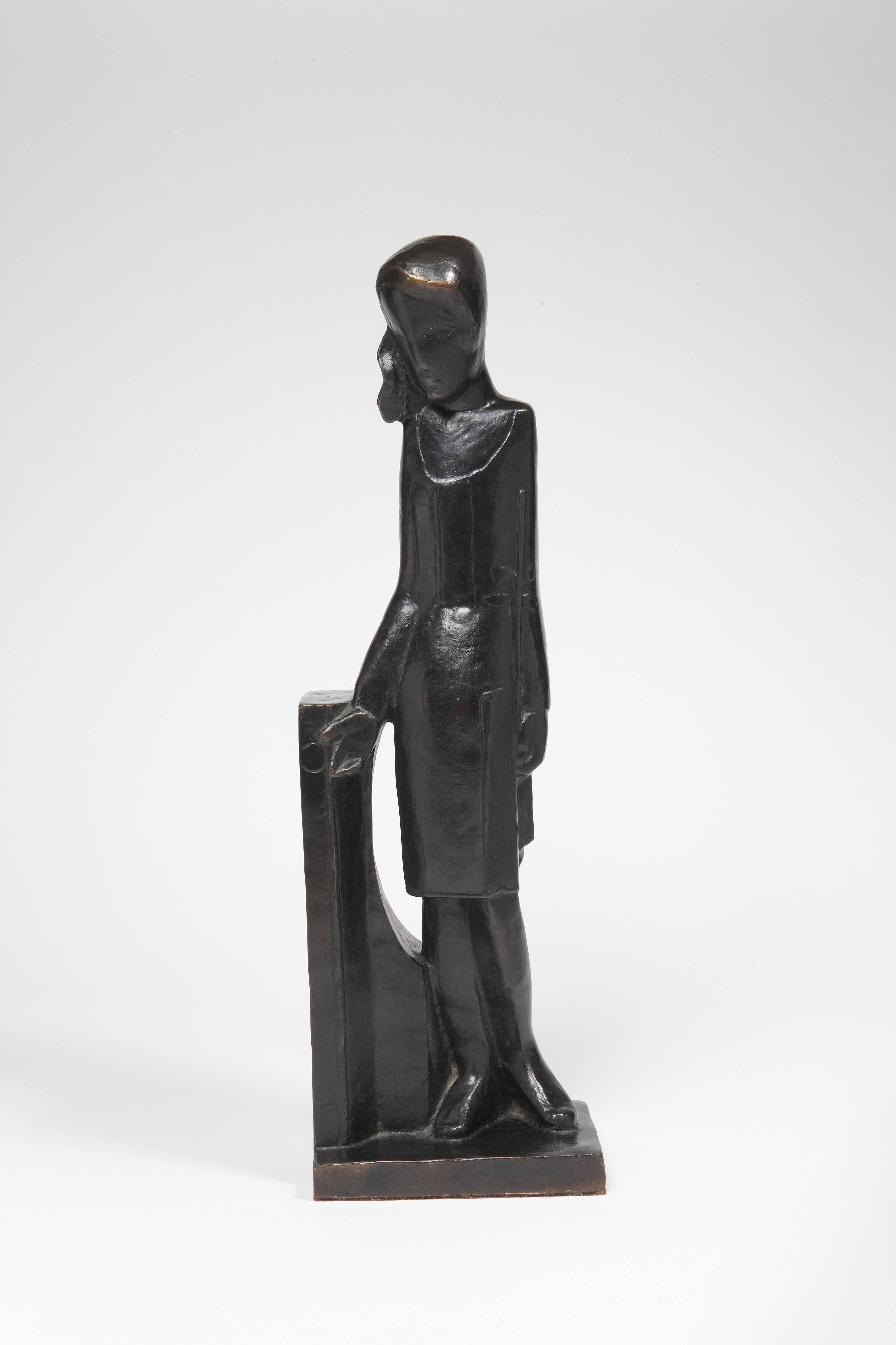 Sculpture en bronze patiné noir
Signé et numéroté 3/8. Estampillé du cachet de la fonderie Blanchet et marqué AC (Atelier Csaky).
Le modèle de 1926, la fonte actuelle est une édition postmoderne de la fonderie Blanchet.