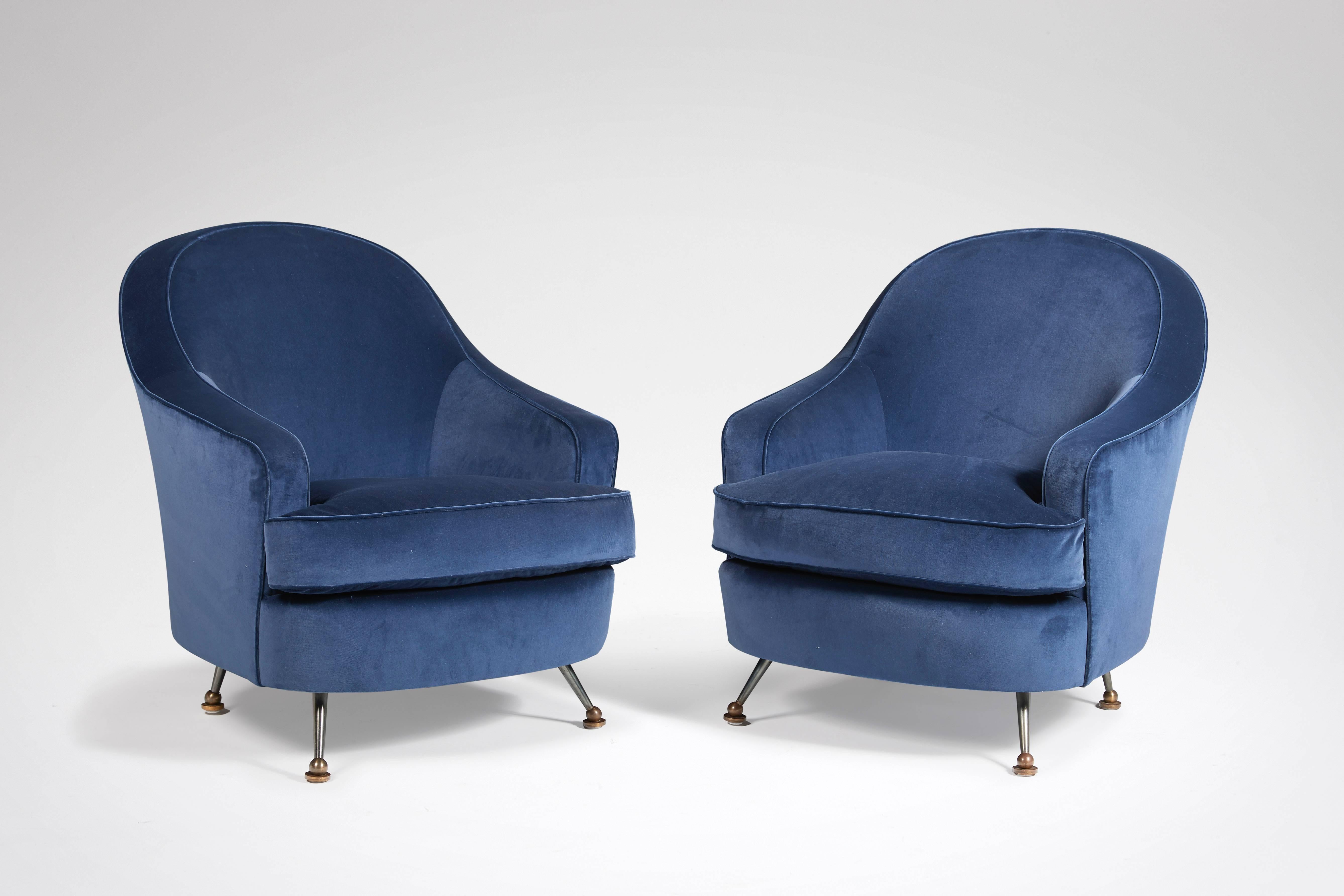 French Sofa and Pair of Armchairs by Jules Leleu, circa 1956