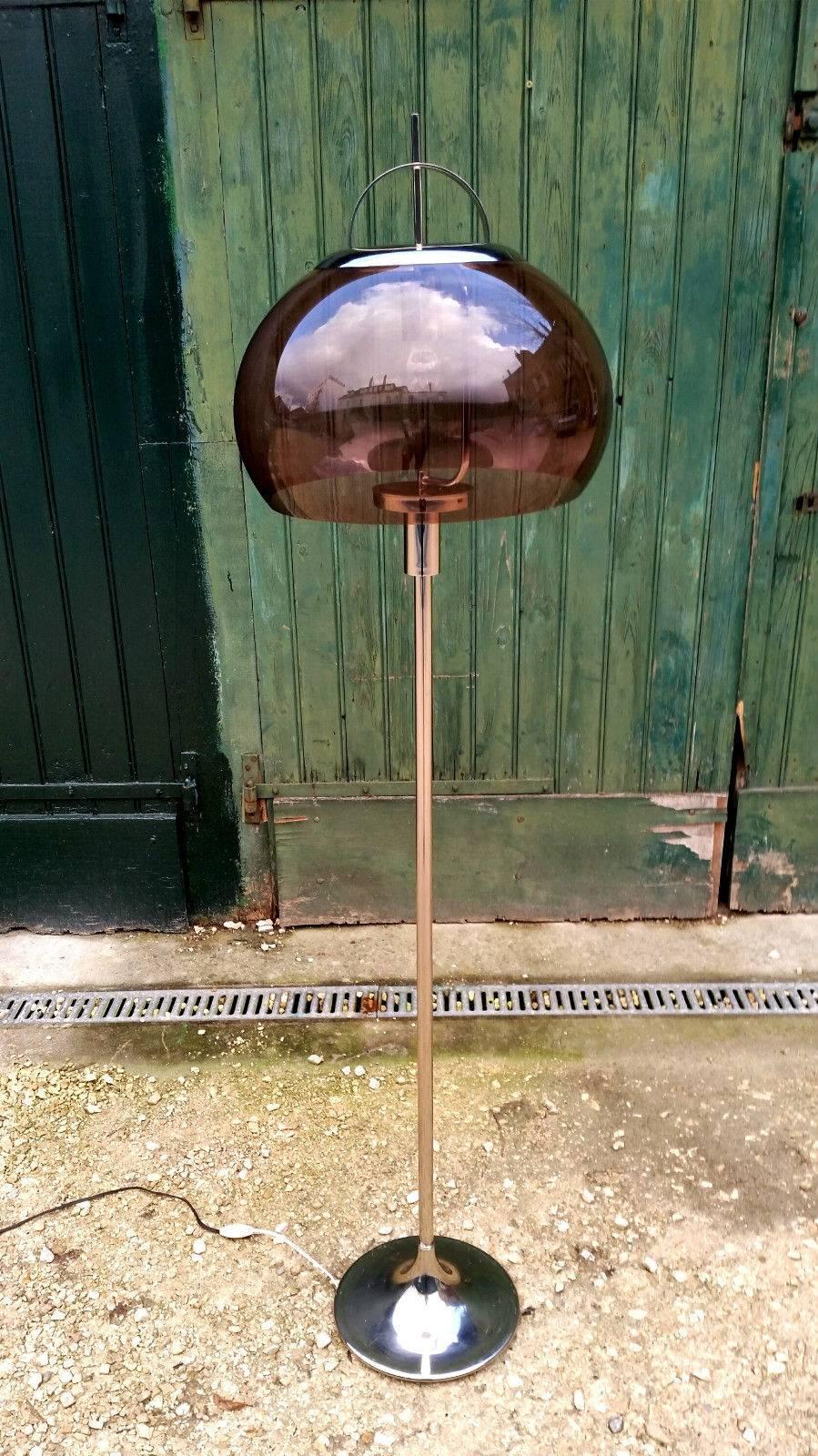 Chrome Rare Floor Lamp by Harvey Guzzini 1960s