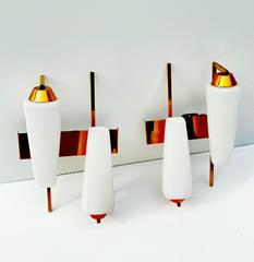 Rare Pair of 1950s Asymmetrical Sconces by Maison Arlus