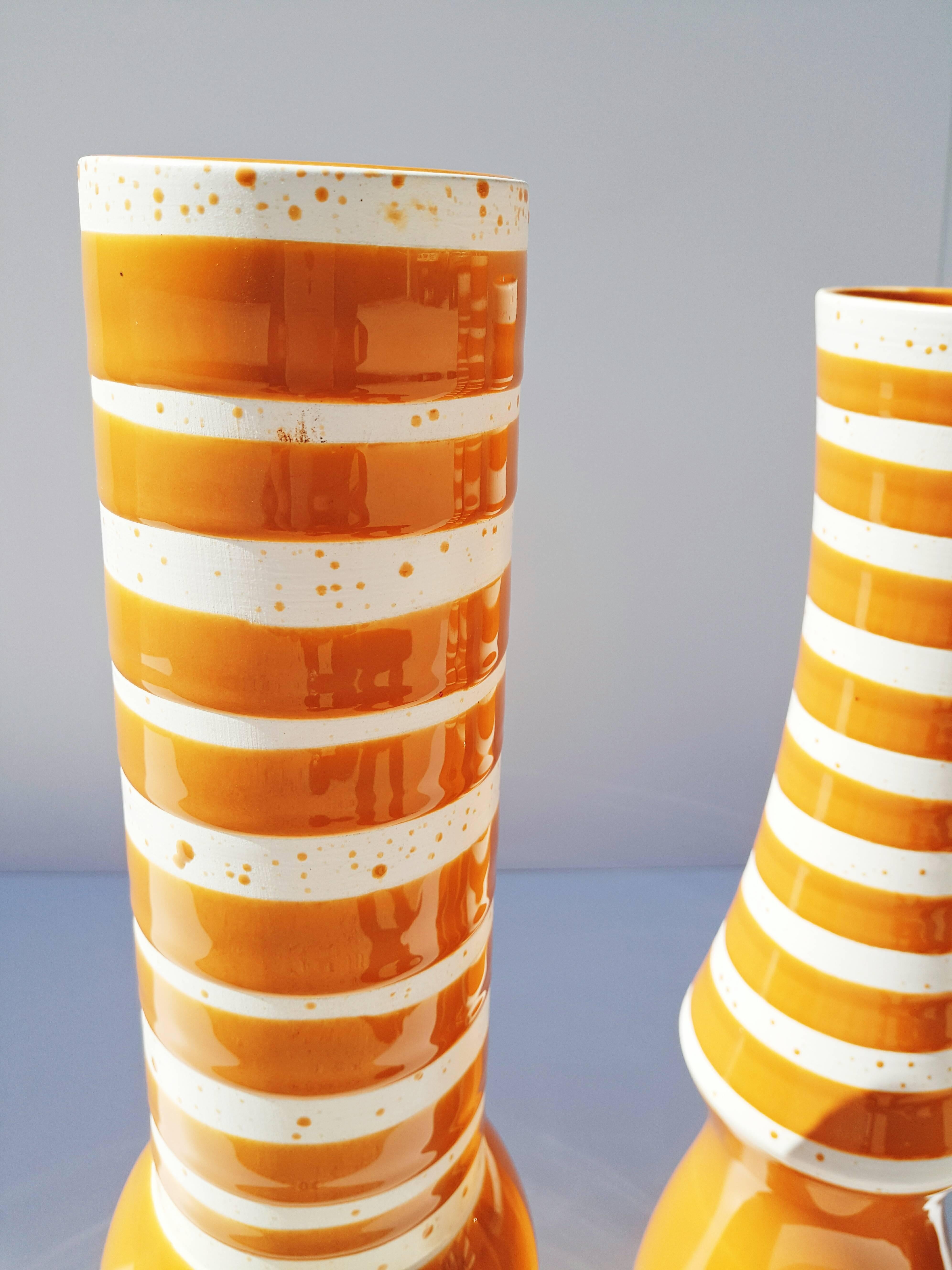 20th Century Set of Four Large Danish Ceramics Orange, 1960s