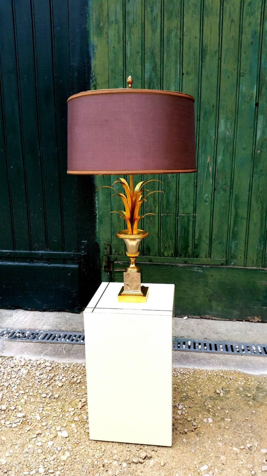 Maison Charles Table Lamp with Original Shade In Good Condition In L'Escala, ES