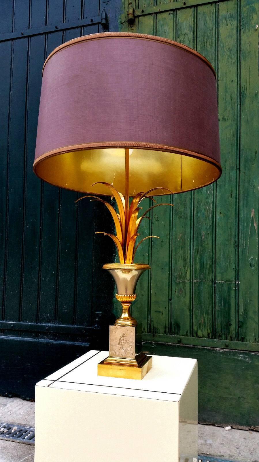 Brass Maison Charles Table Lamp with Original Shade