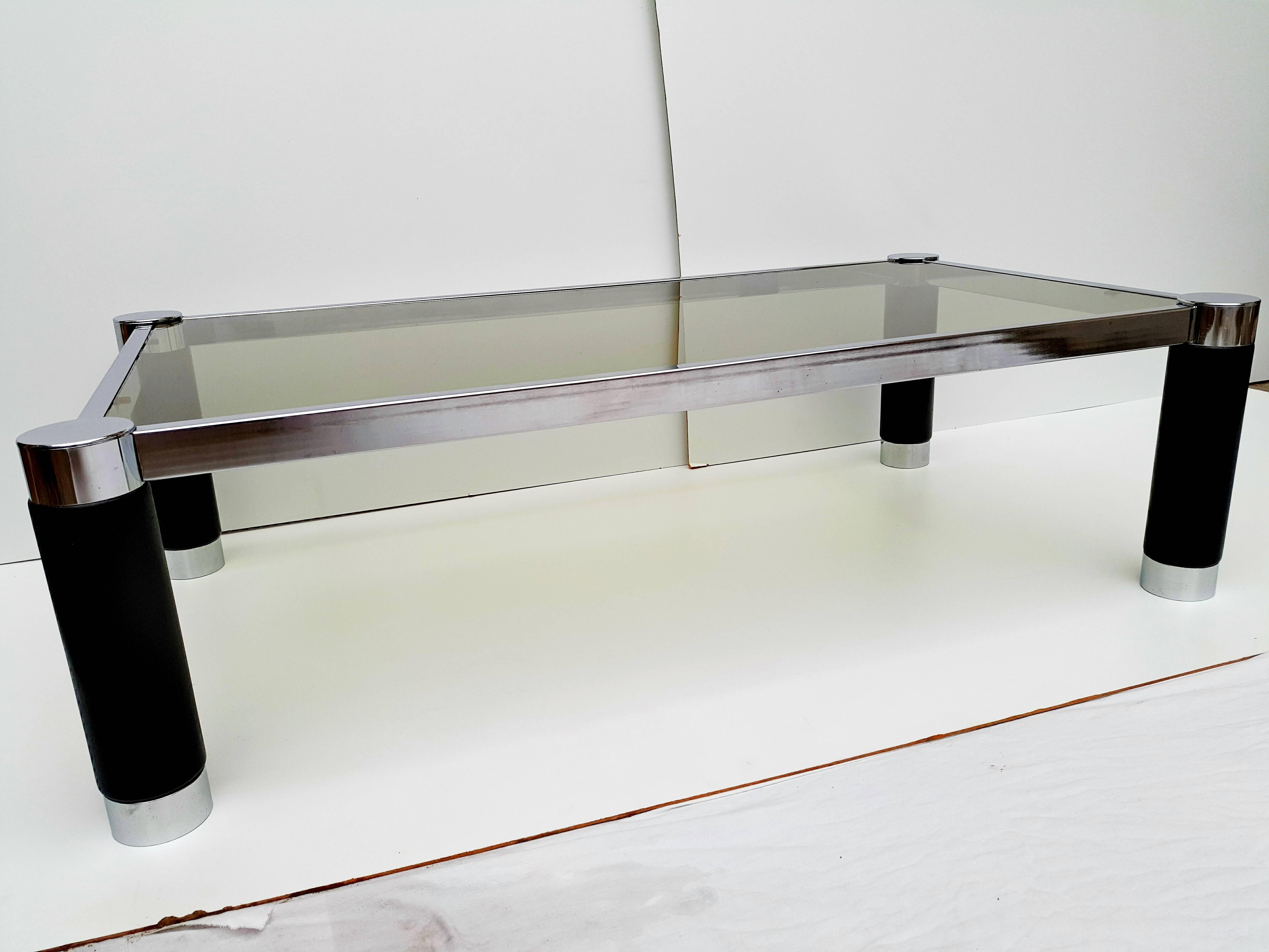 Chrome French Coffee Table by Roche Bobois, 1970s For Sale