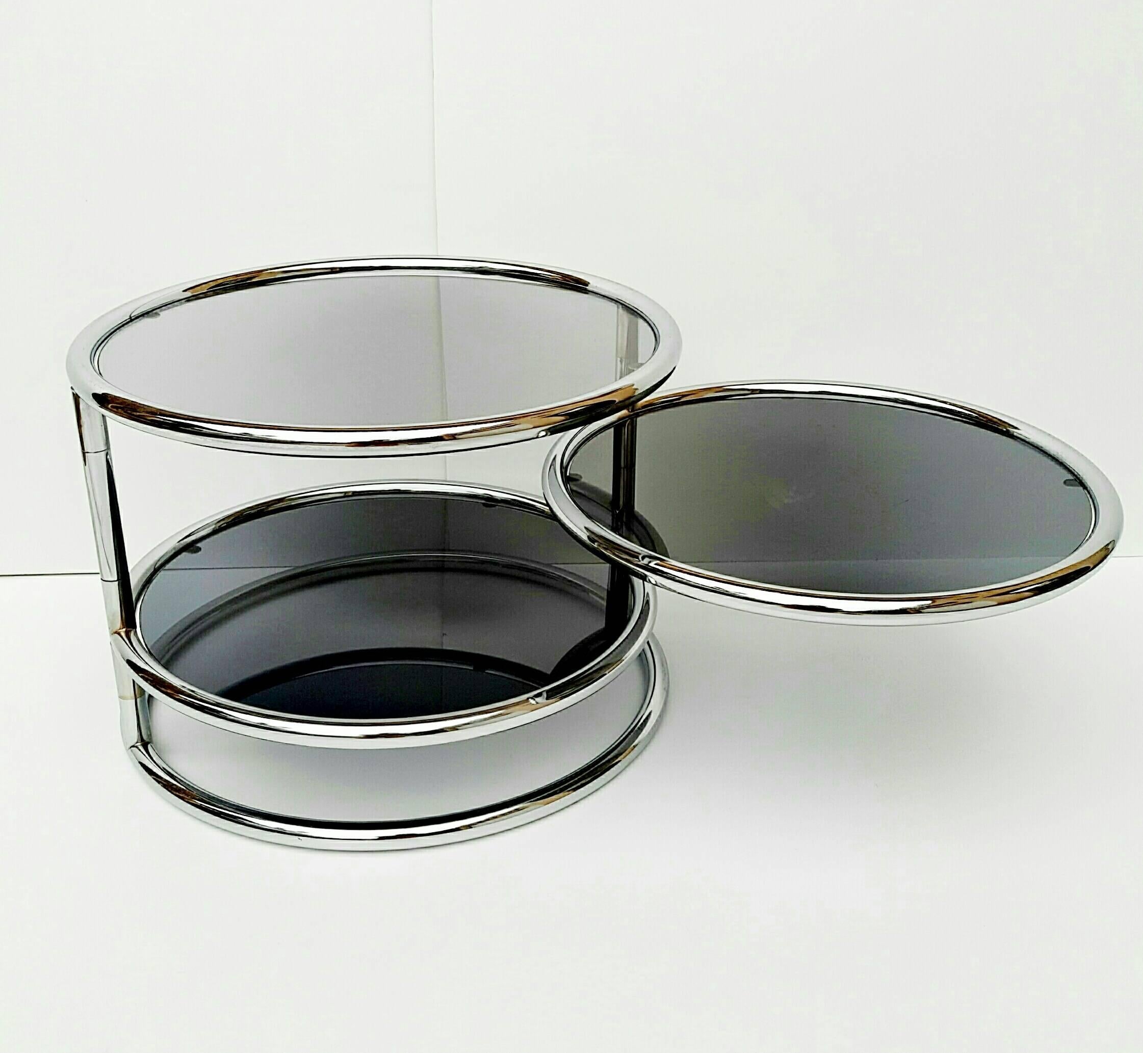 American Mid-Century Mechanical Cocktail Table Attributed to Milo Baughman, 1970s