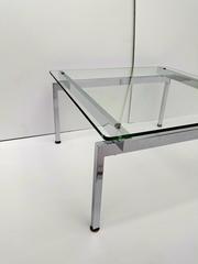 French Vintage Chrome and Glass Coffee Table, 1970s