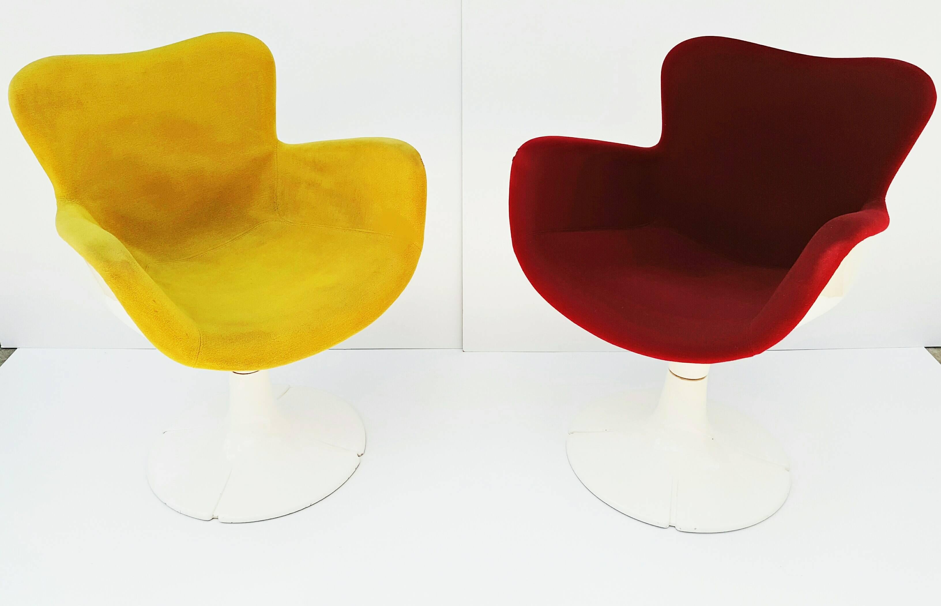 Velours Rare fauteuils Christian Adam « Trfle » pour Airborne, années 1960