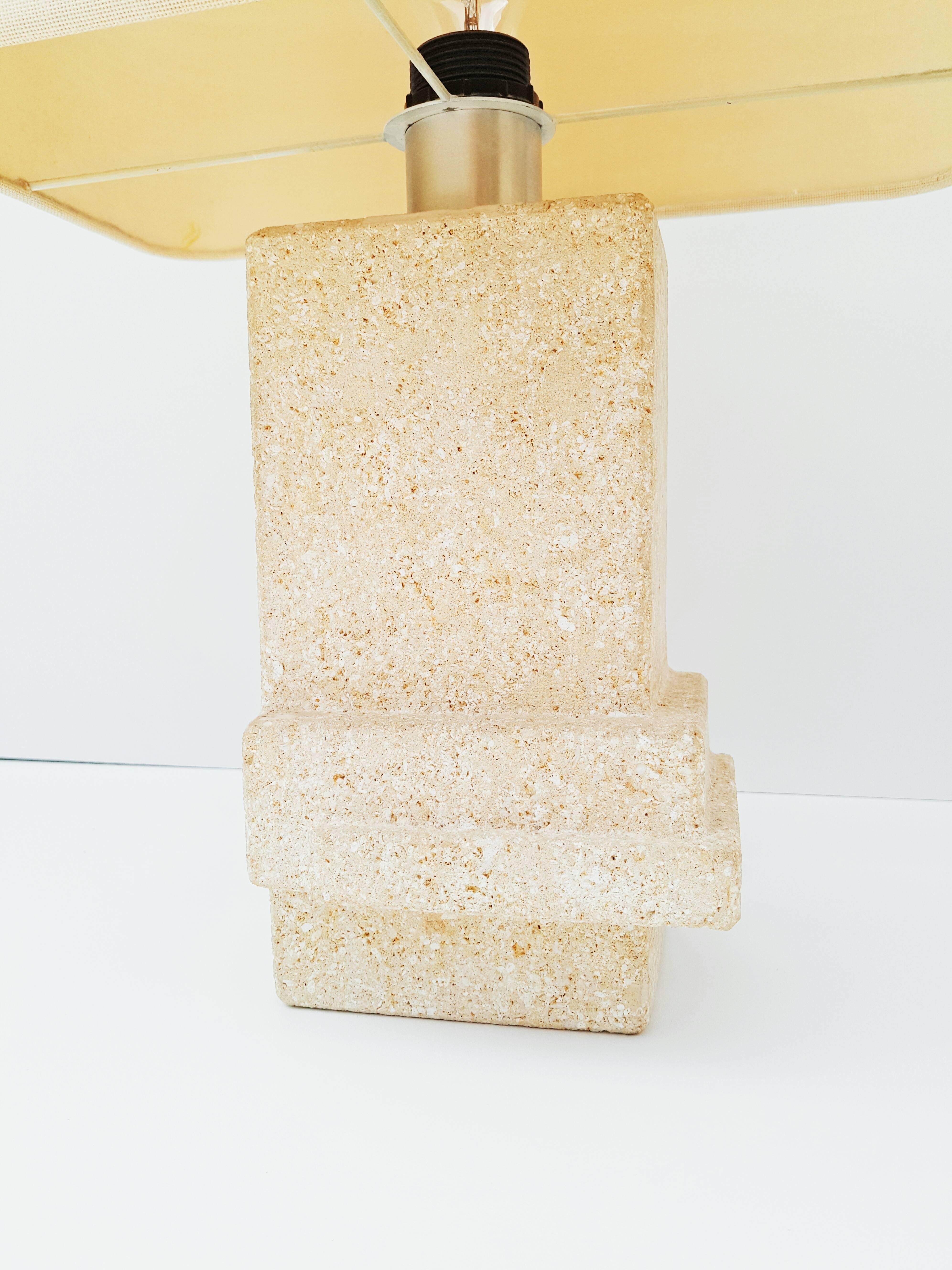 Mid-Century Architectural Stone Table Lamp, 1970s 2