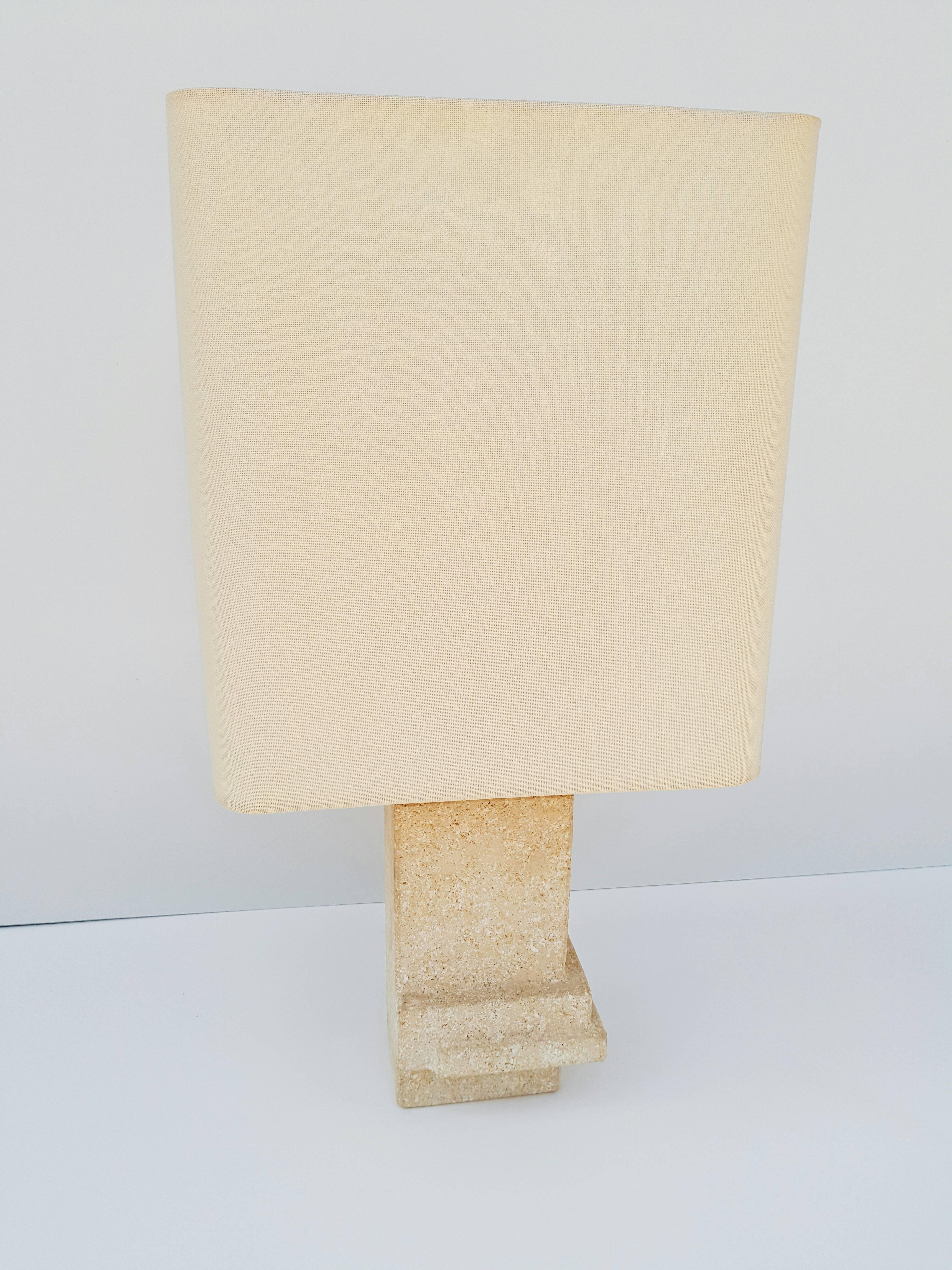 Mid-Century Architectural Stone Table Lamp, 1970s 3