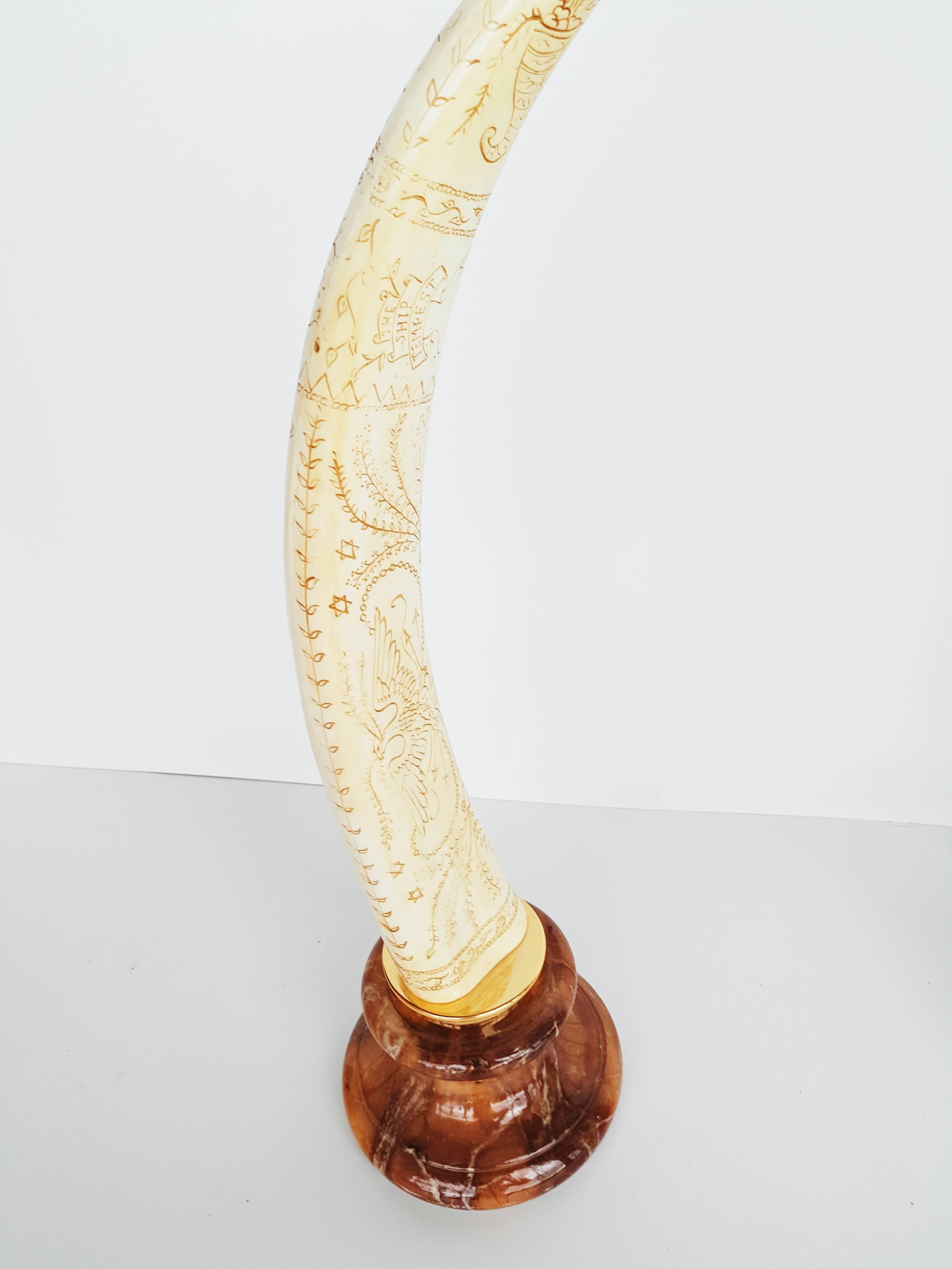 Pair of Vintage Resin Elephant Tusks, 1970s In Excellent Condition In L'Escala, ES