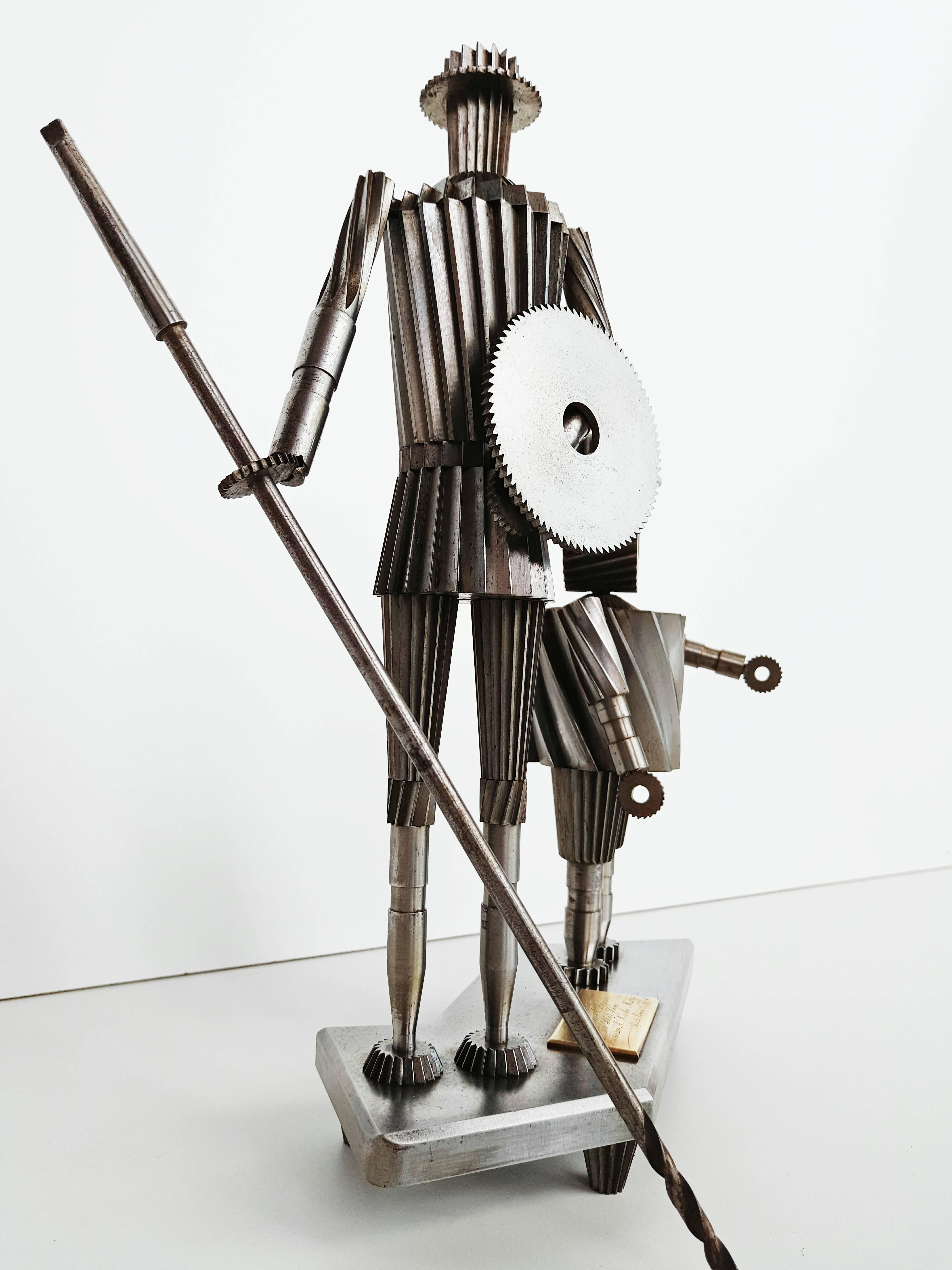 Don Quixote and Sancho Metal Sculpture Circa 1967  For Sale 1