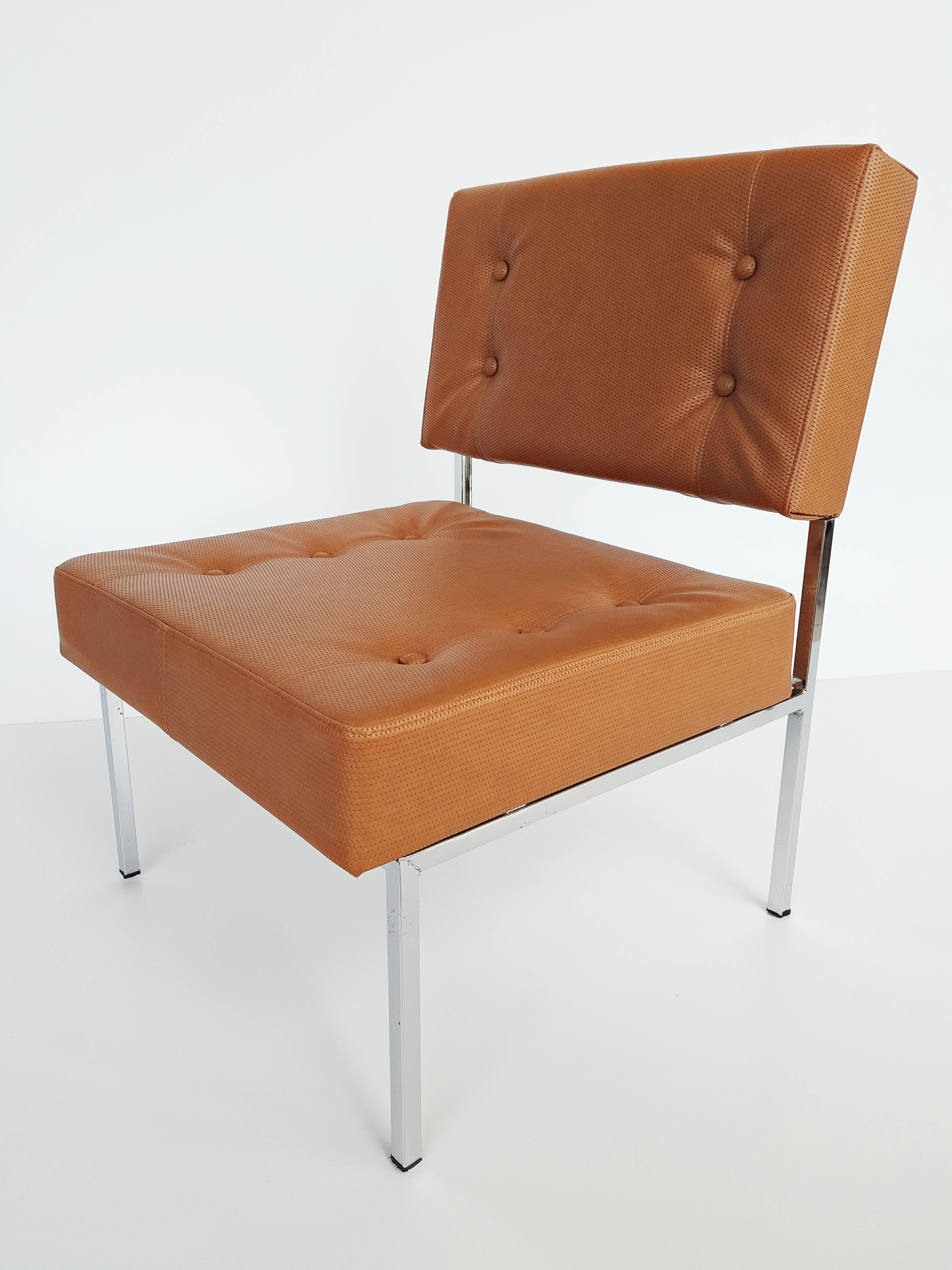 Chrome Mb Tex Mercedes Lounge Armchair, 1970s For Sale