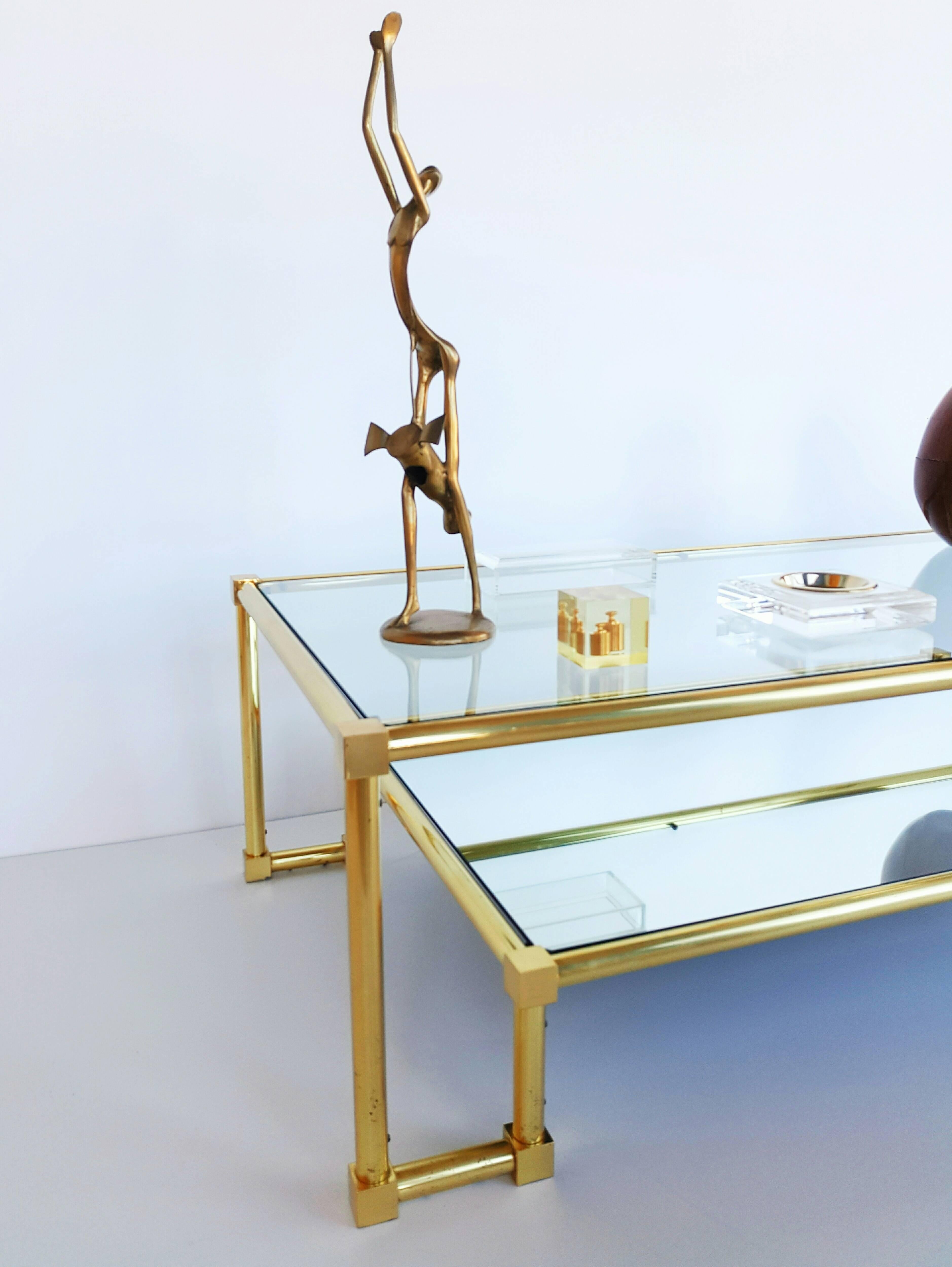French Brass Coffee Table, 1960s In Good Condition In L'Escala, ES