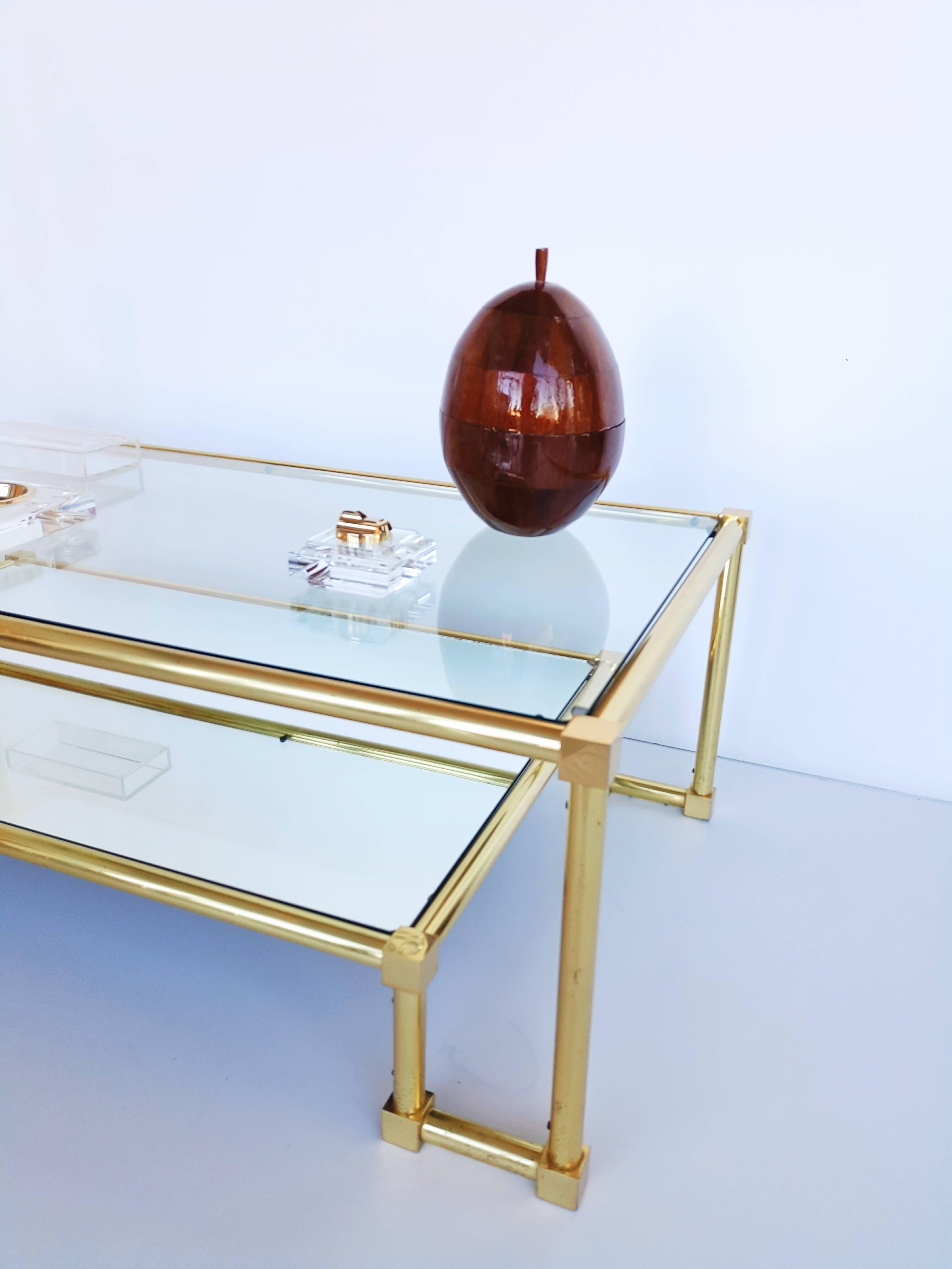 20th Century French Brass Coffee Table, 1960s