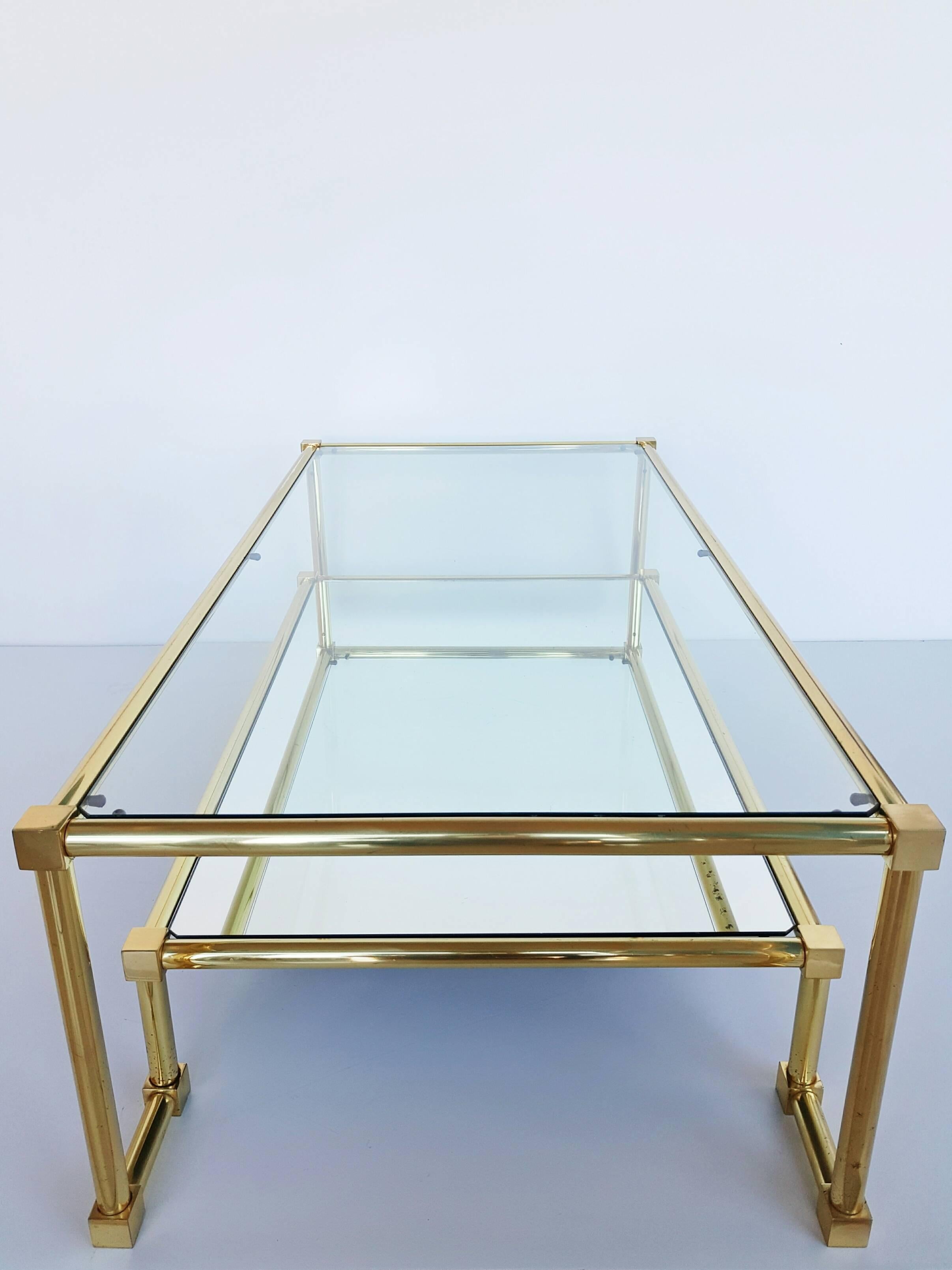 French Brass Coffee Table, 1960s 2