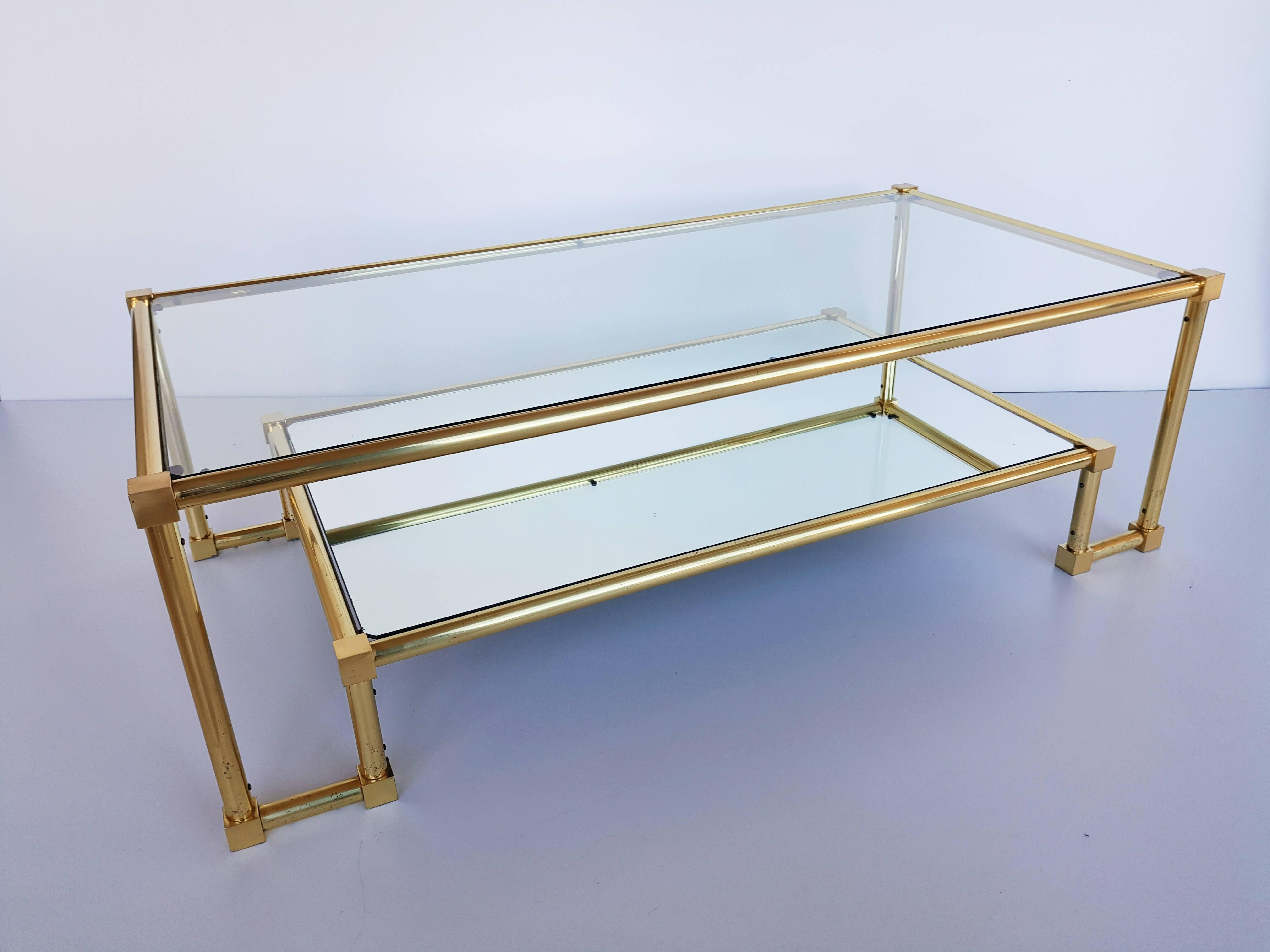 French Brass Coffee Table, 1960s 4