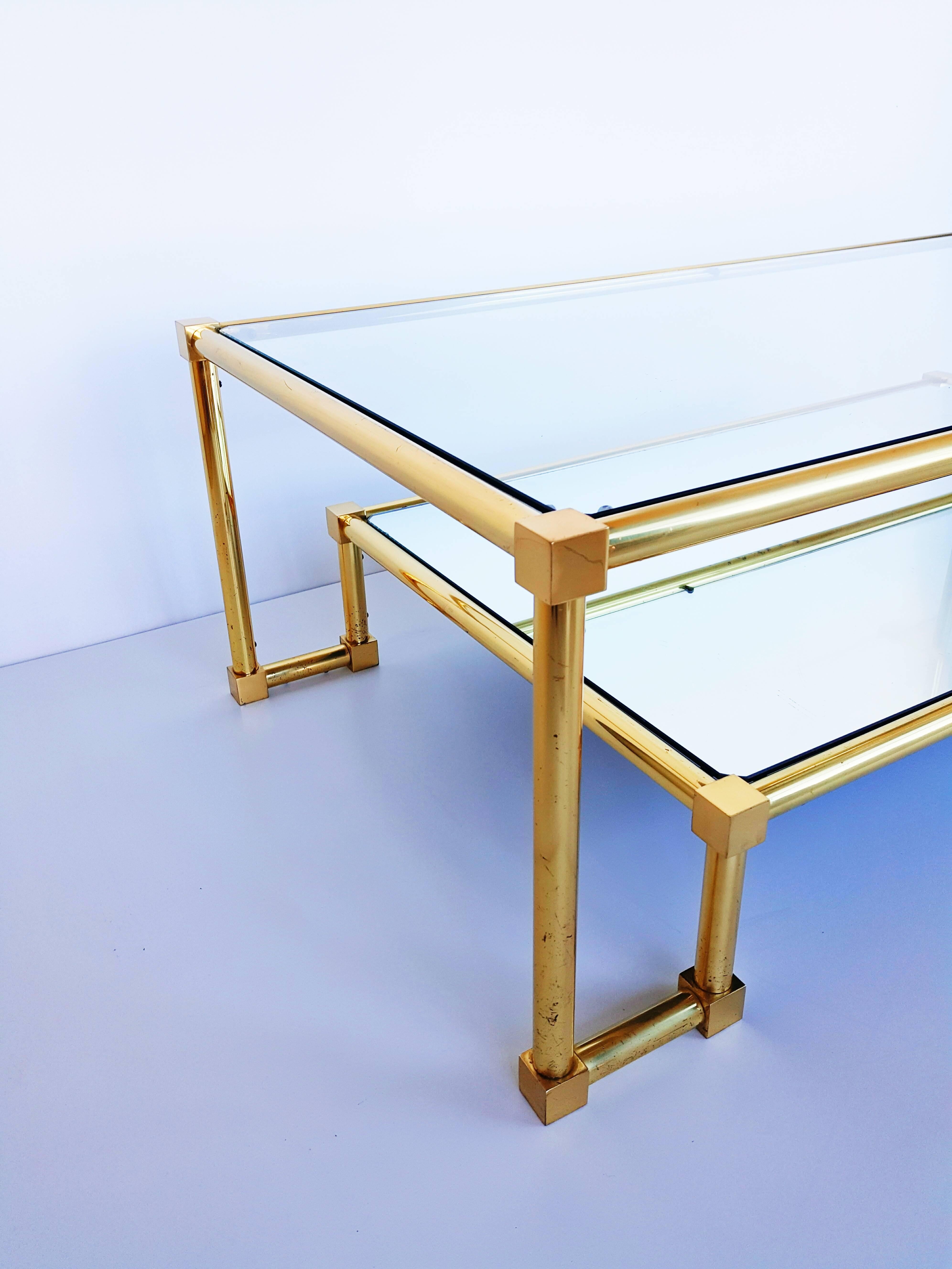 French Brass Coffee Table, 1960s 5
