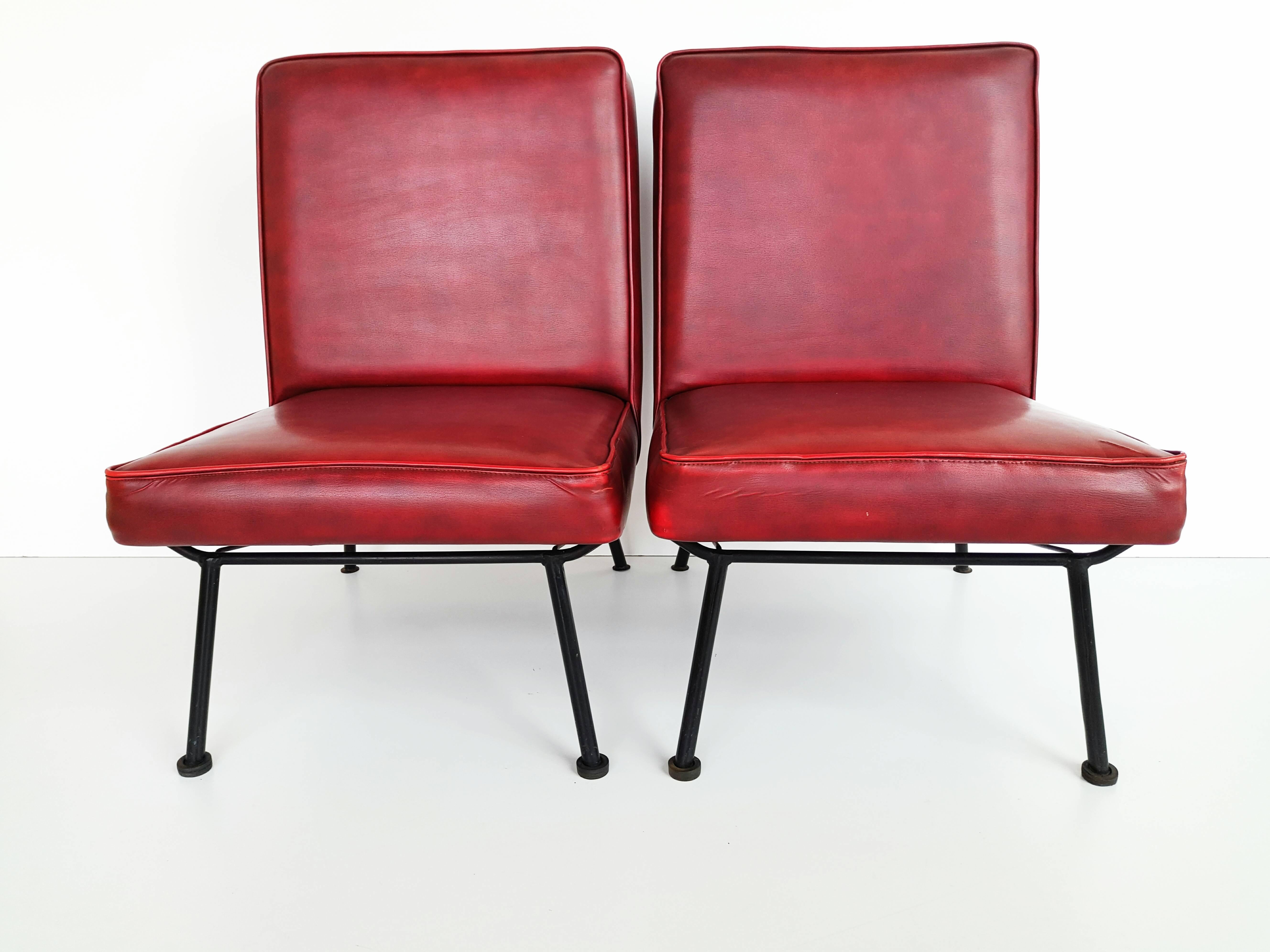 Pair of French Lounge Chairs, 1950s 1