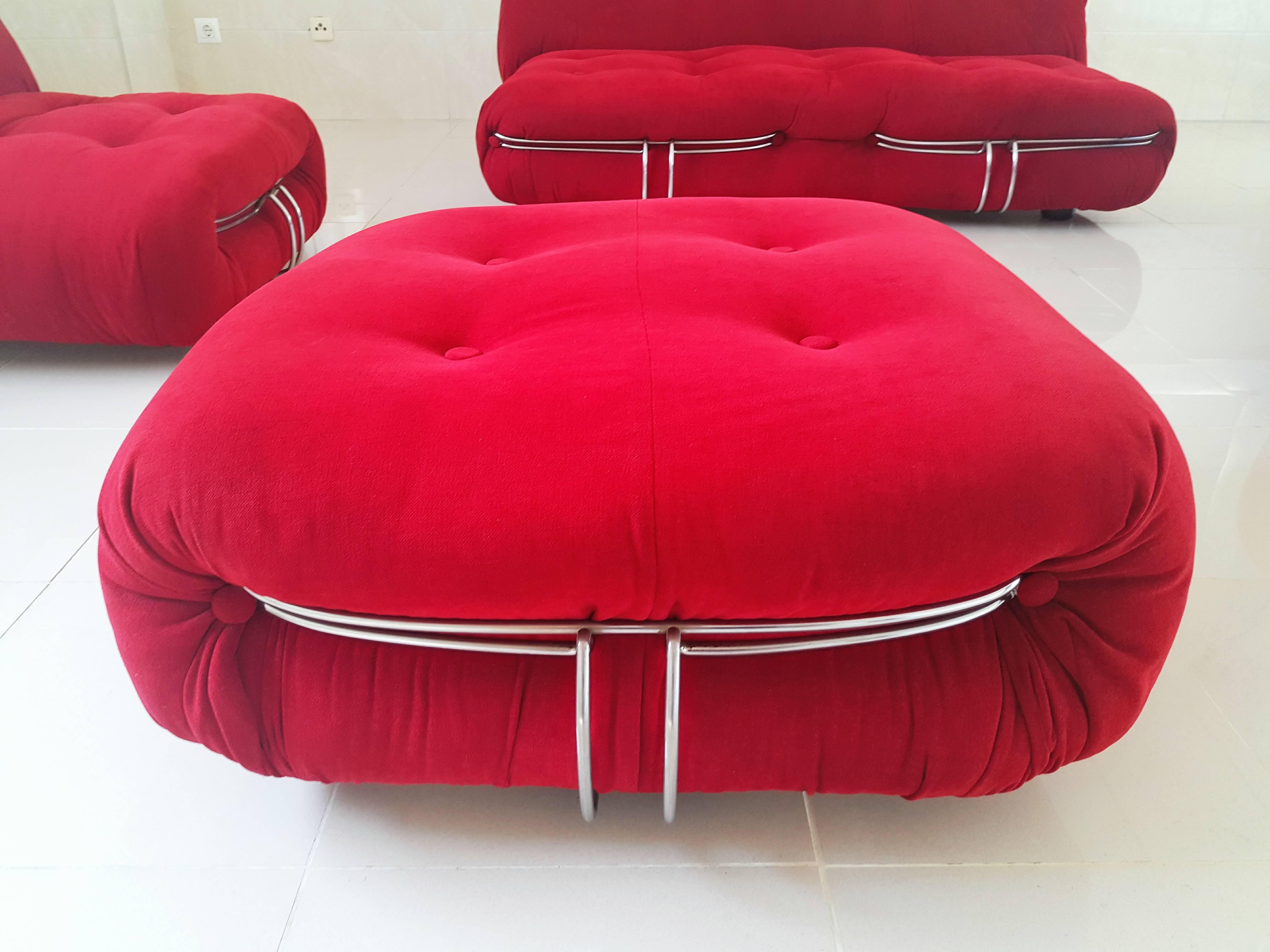Very Rare Afra & Tobia Scarpa Soriana Set by Cassina, 1970s In Excellent Condition In L'Escala, ES