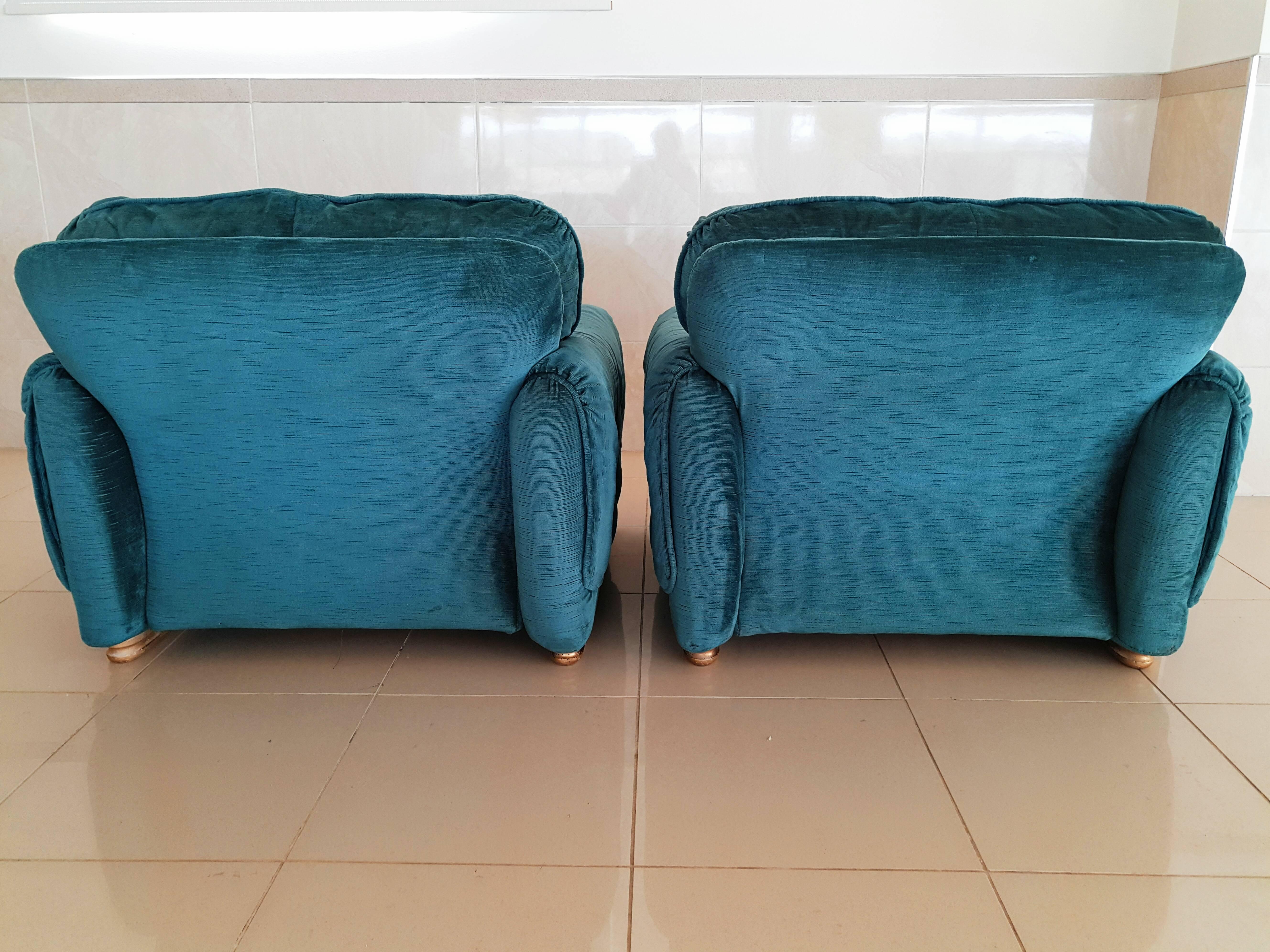 Pair of French Lounge Armchairs, circa 1970 1