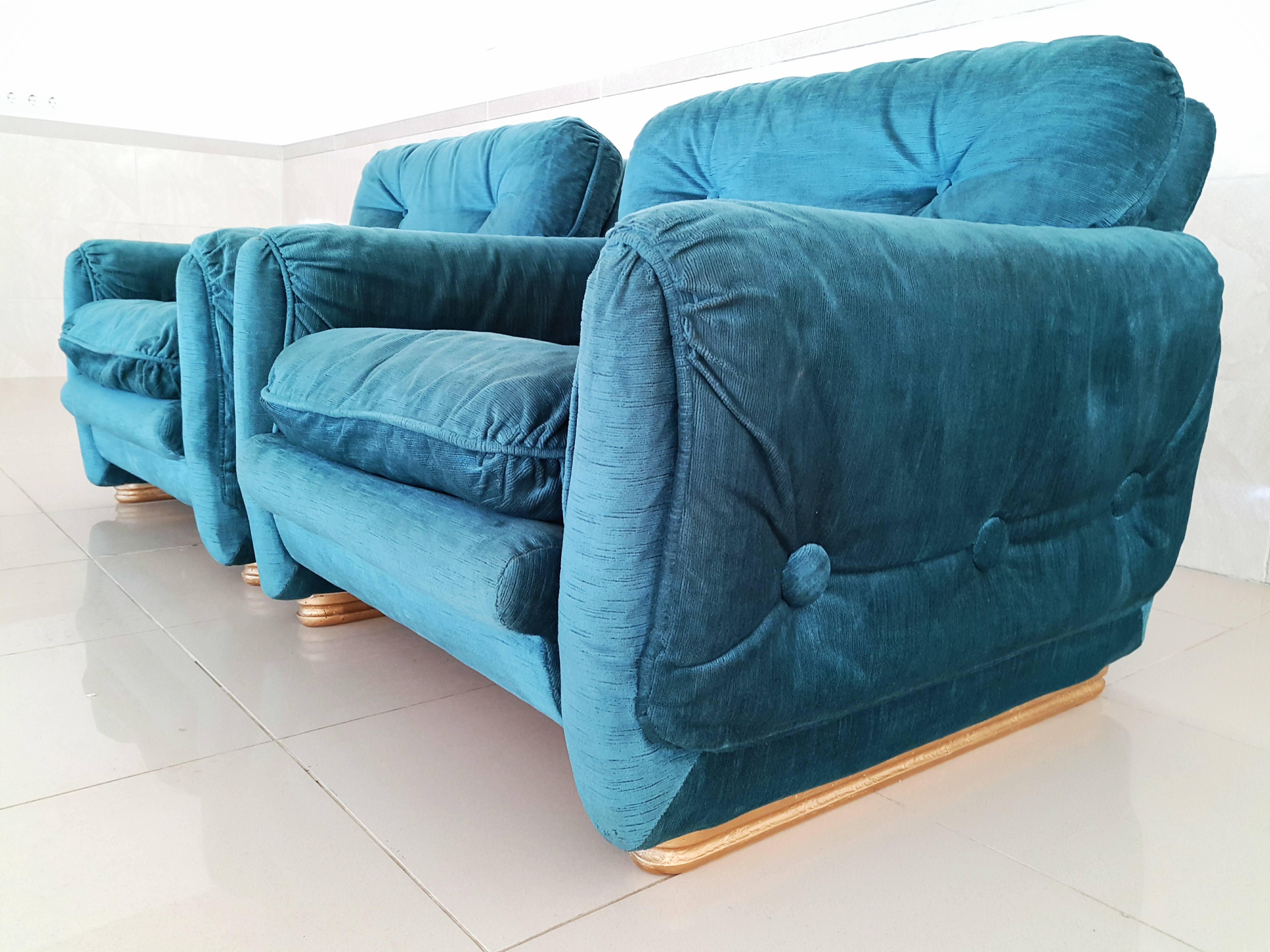 Pair of French Lounge Armchairs, circa 1970 4