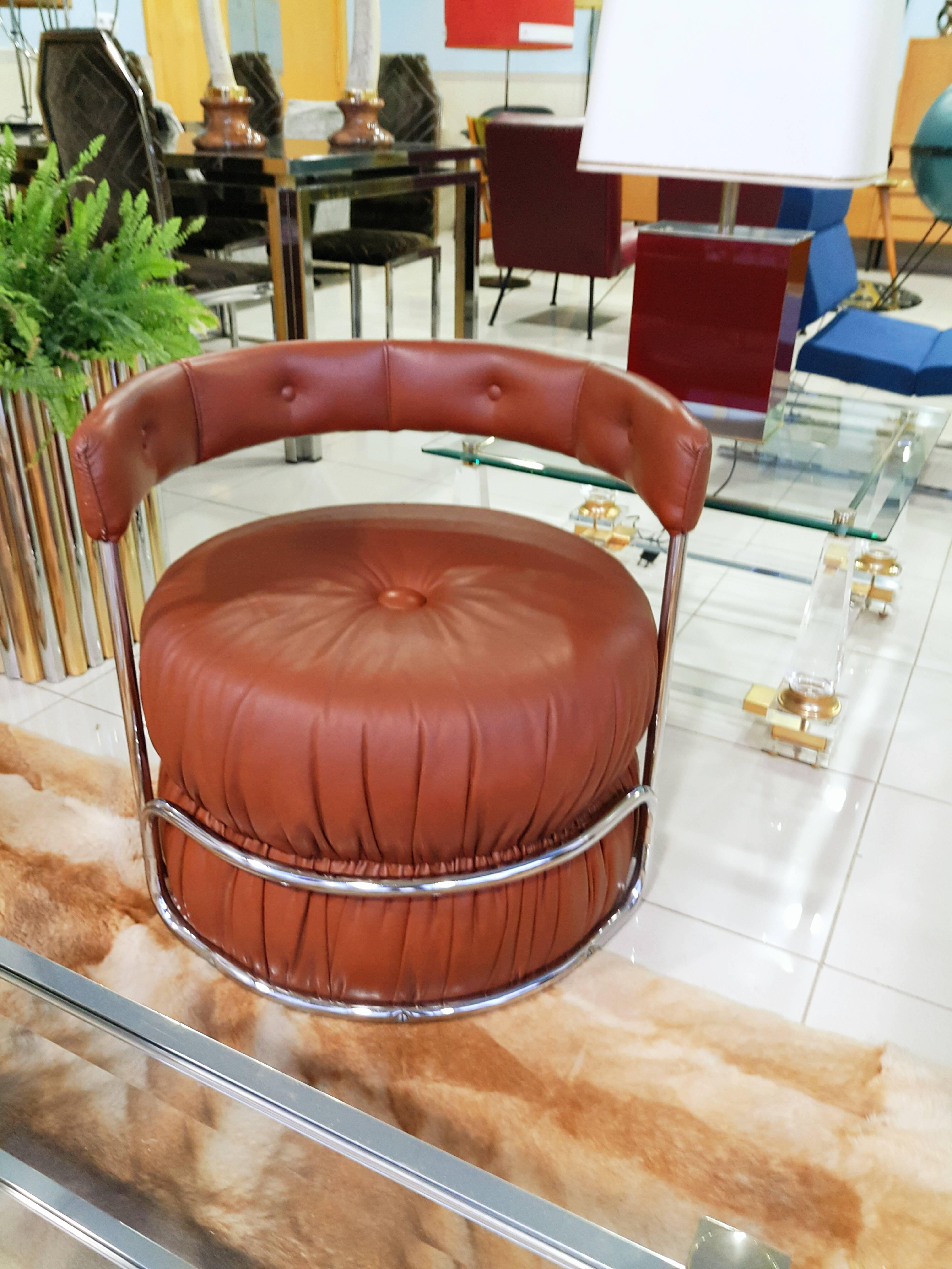 20th Century French Pouf Chairs, 1970s For Sale