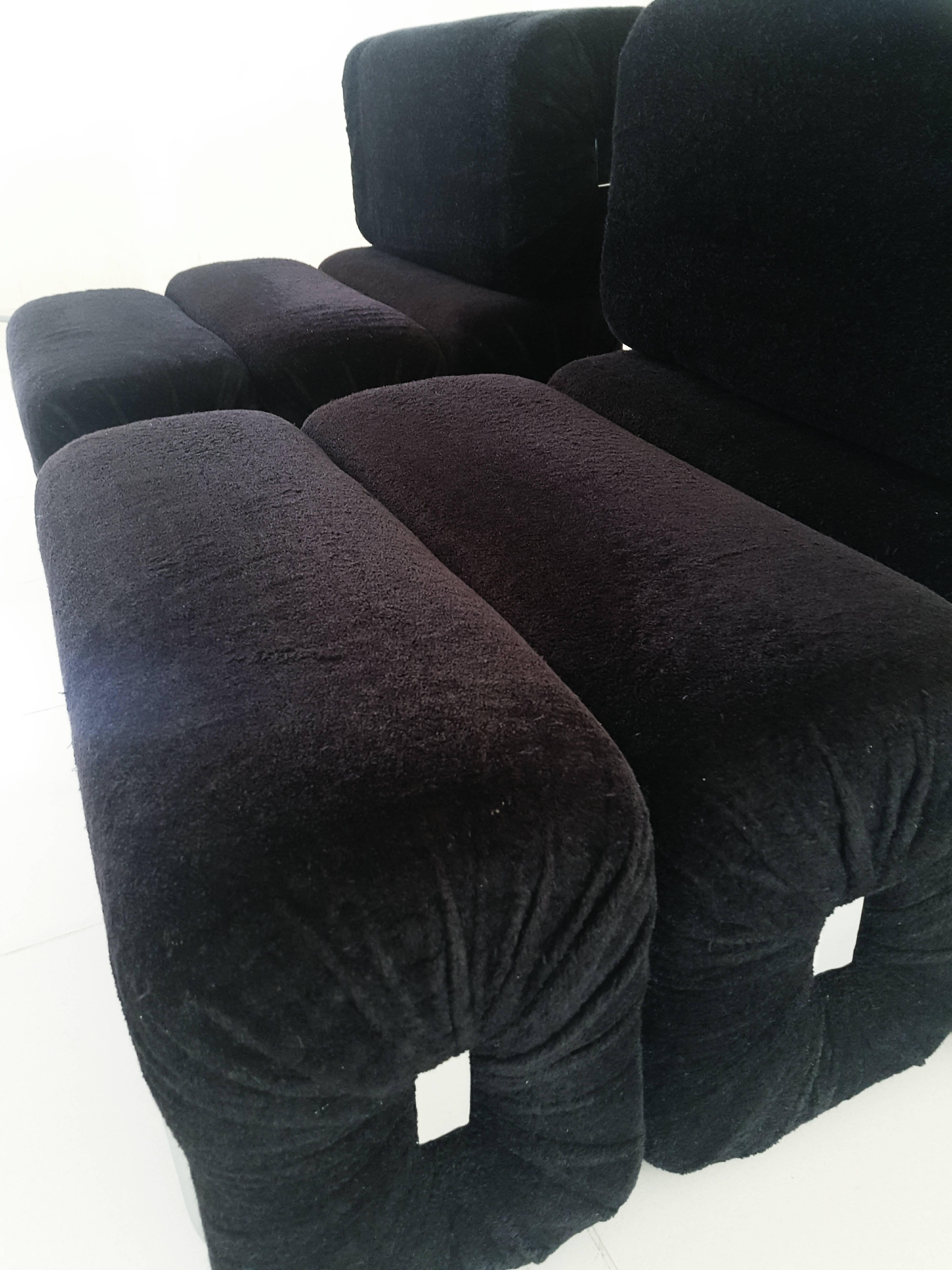 20th Century Rare Pair of French Lounge Armchairs, 1970s
