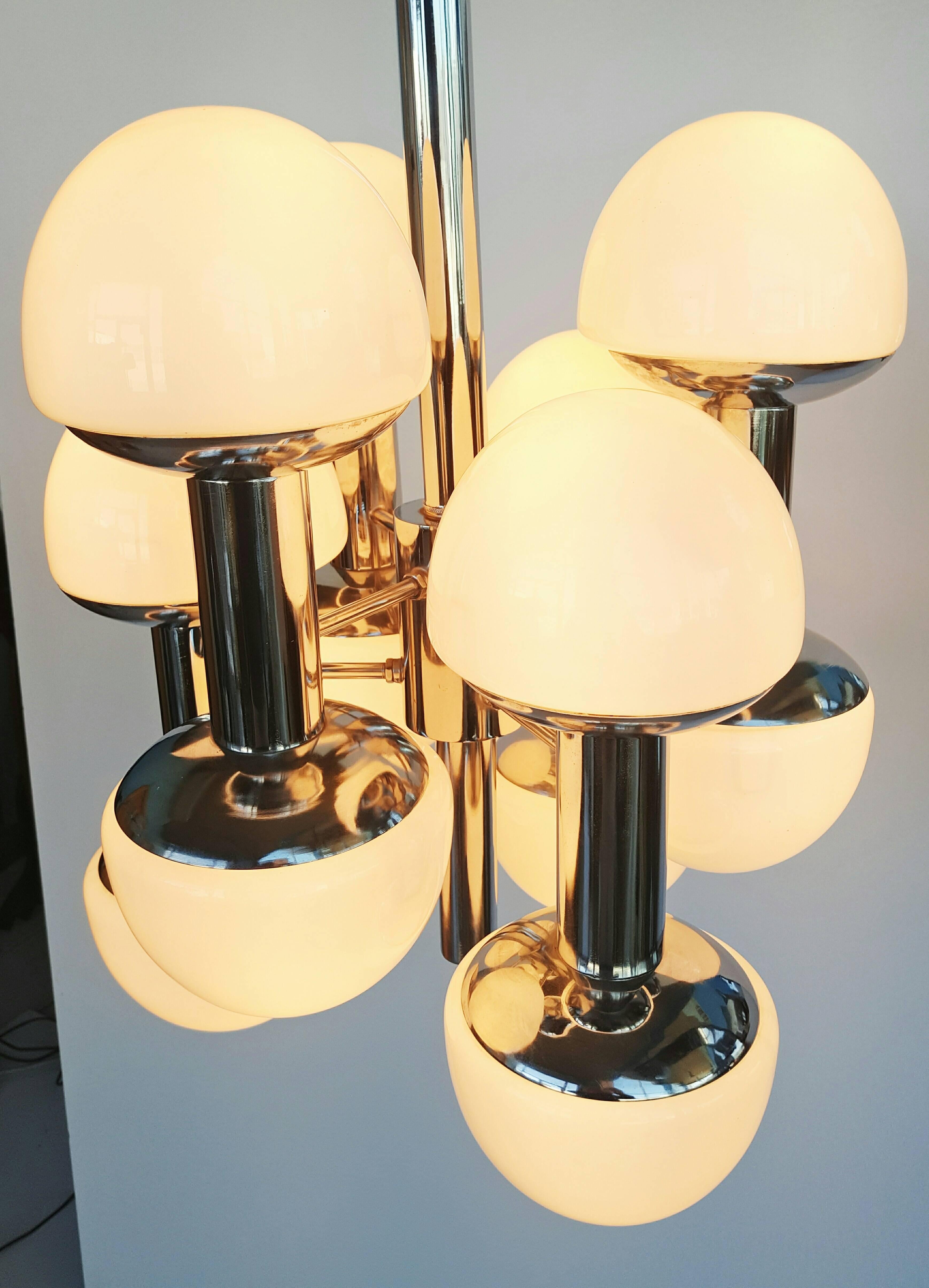 Large Chandelier Chrome by Reggiani, Italy, 1970s 1