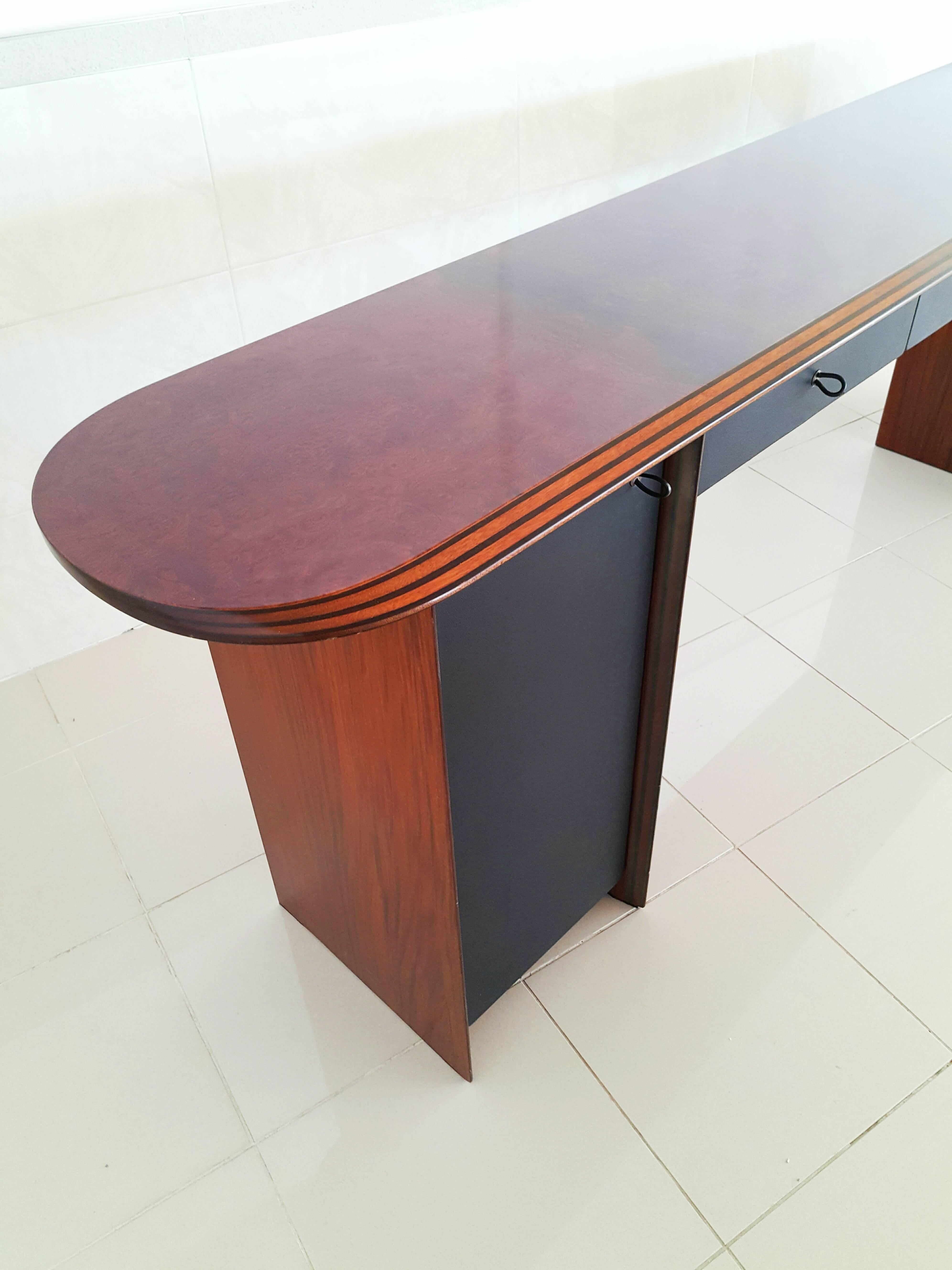Italian Very Large Rosewood Artona Console by Afra and Tobia Scarpa for B & B