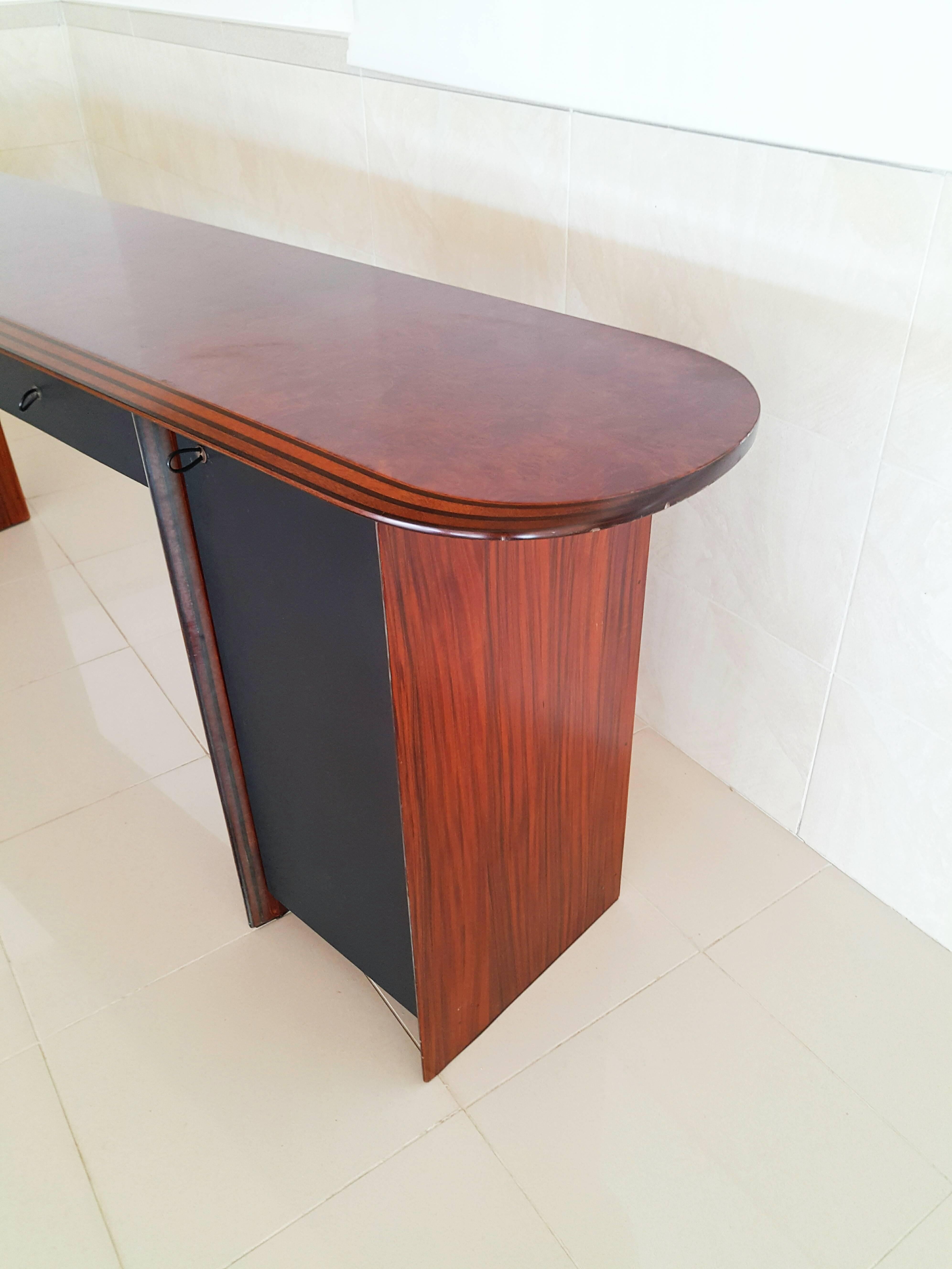Very Large Rosewood Artona Console by Afra and Tobia Scarpa for B & B In Good Condition In L'Escala, ES