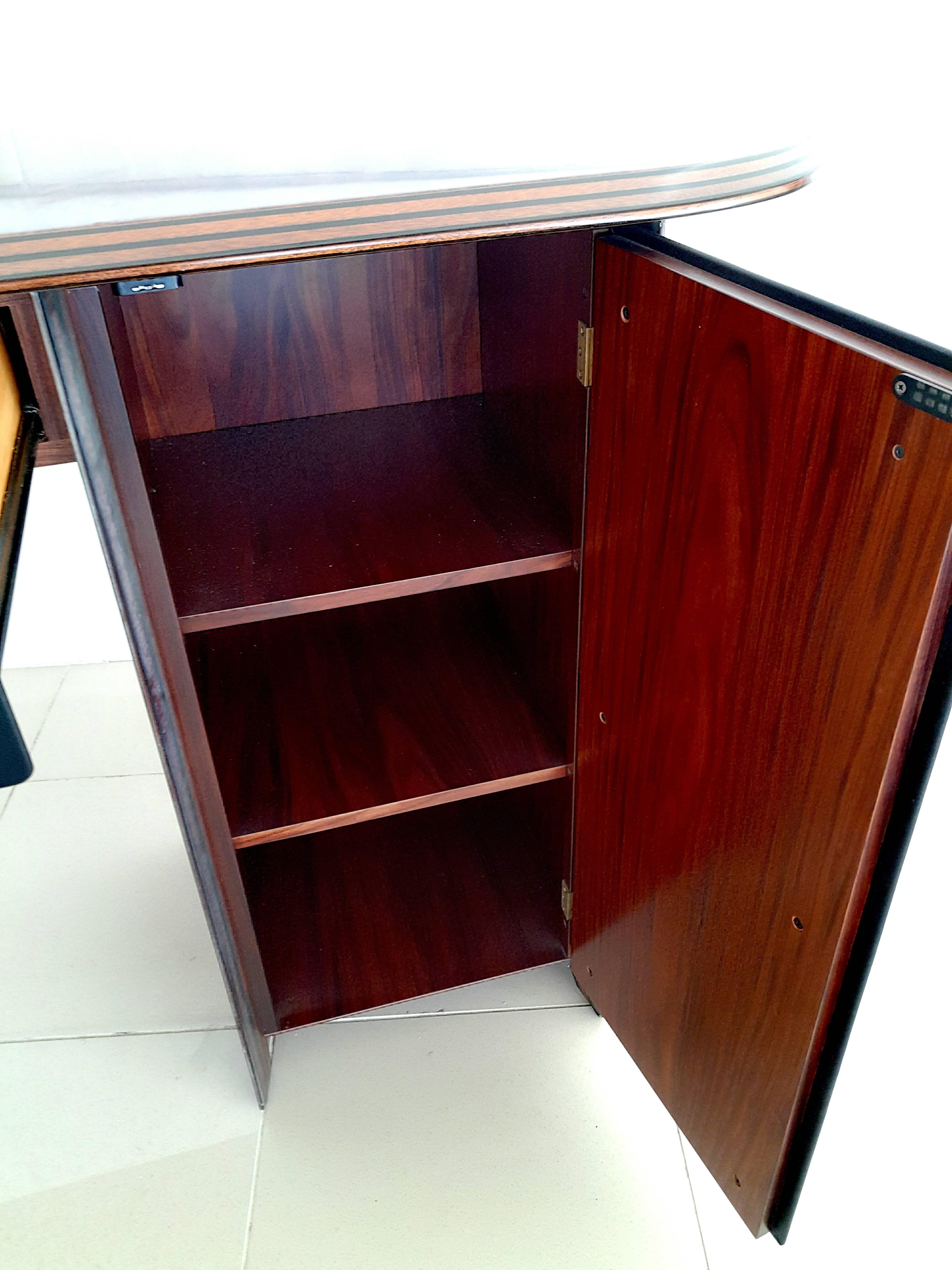 Very Large Rosewood Artona Console by Afra and Tobia Scarpa for B & B 3