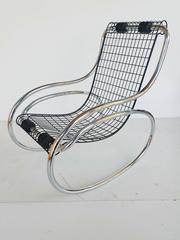 Rare Iron and Chrome Rocking-Chair, circa 1970