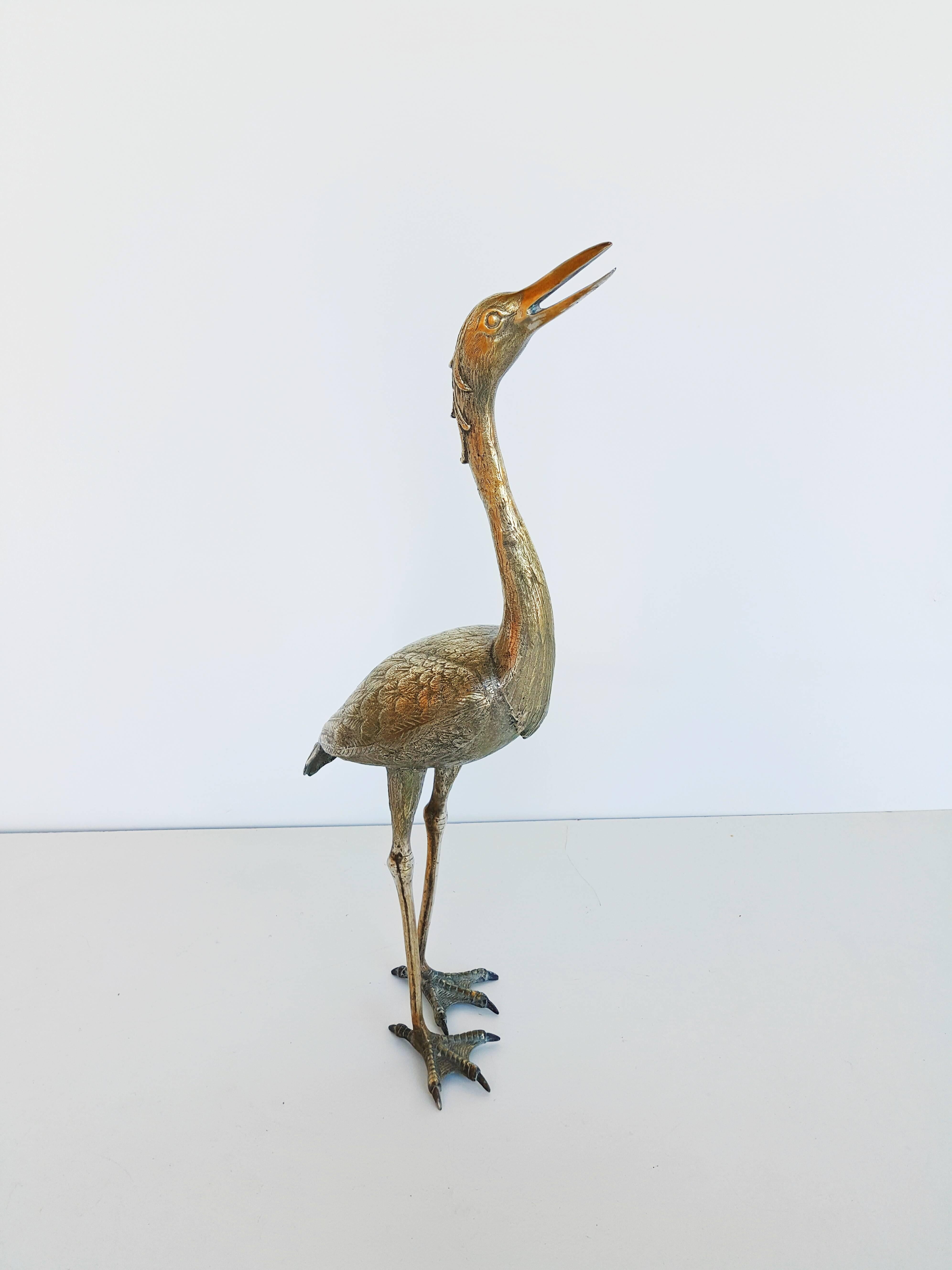 Large French Brass Flamingo Sculptures, 1970s, France For Sale 3
