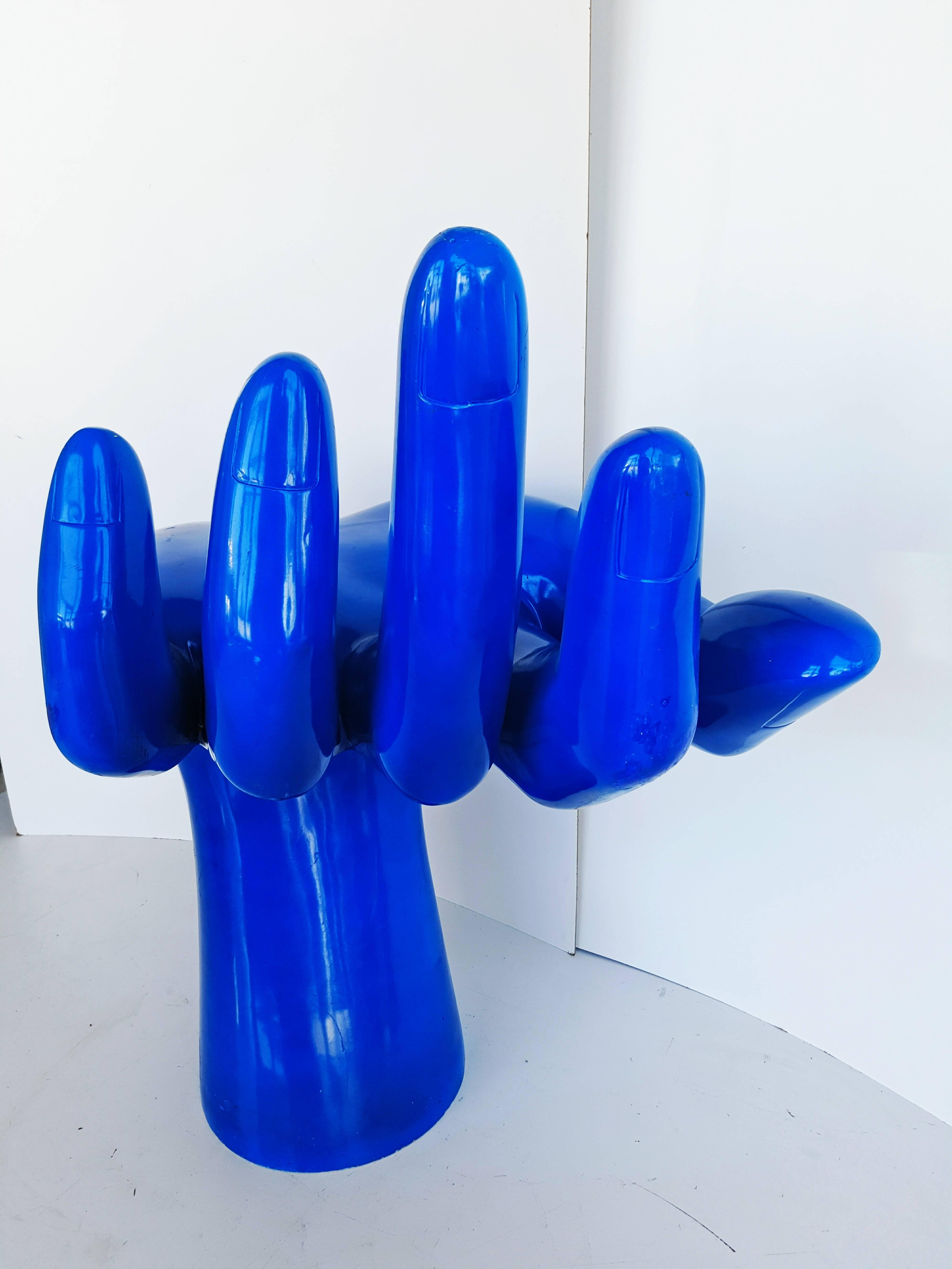 French Rare and Monumental Blue Indigo Hand, 1970s For Sale