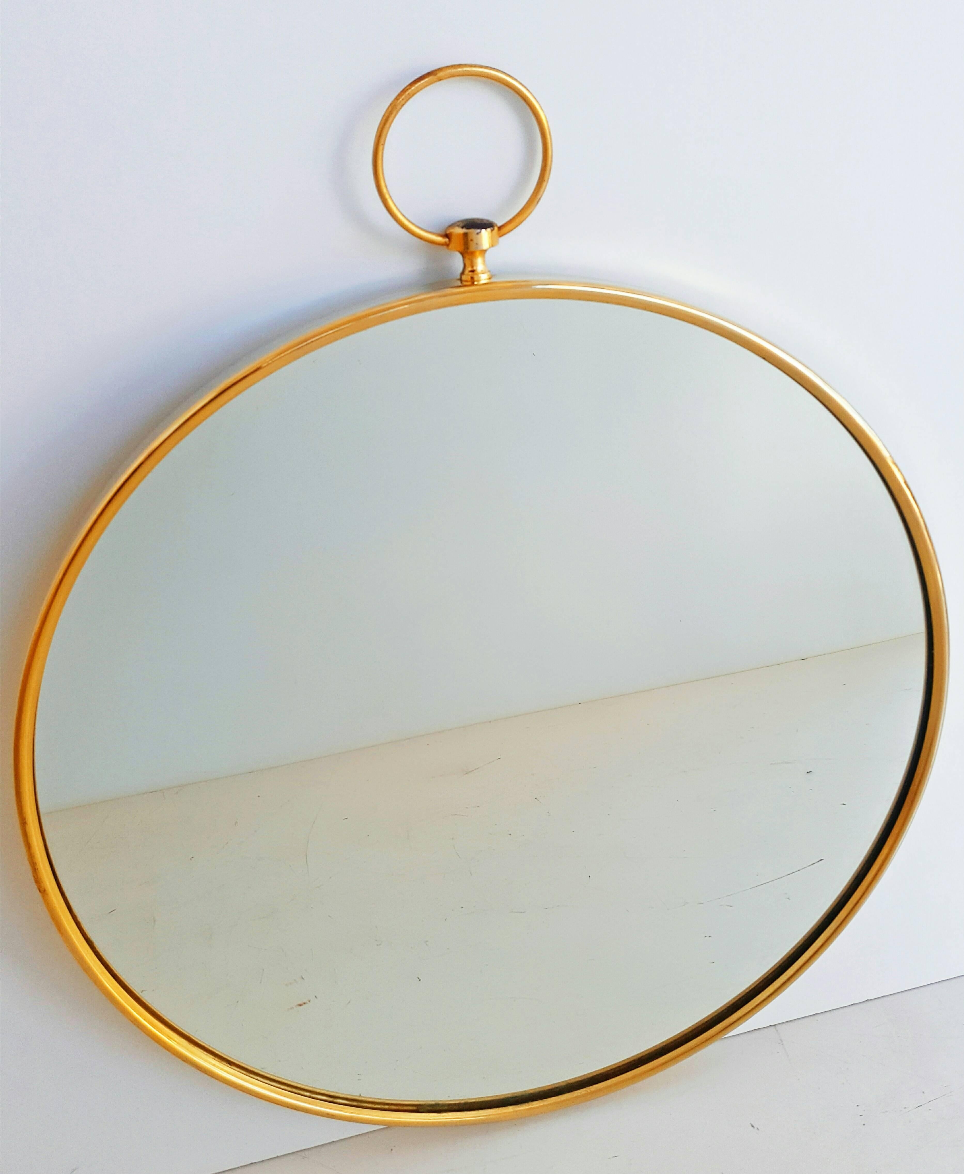 large brass mirror