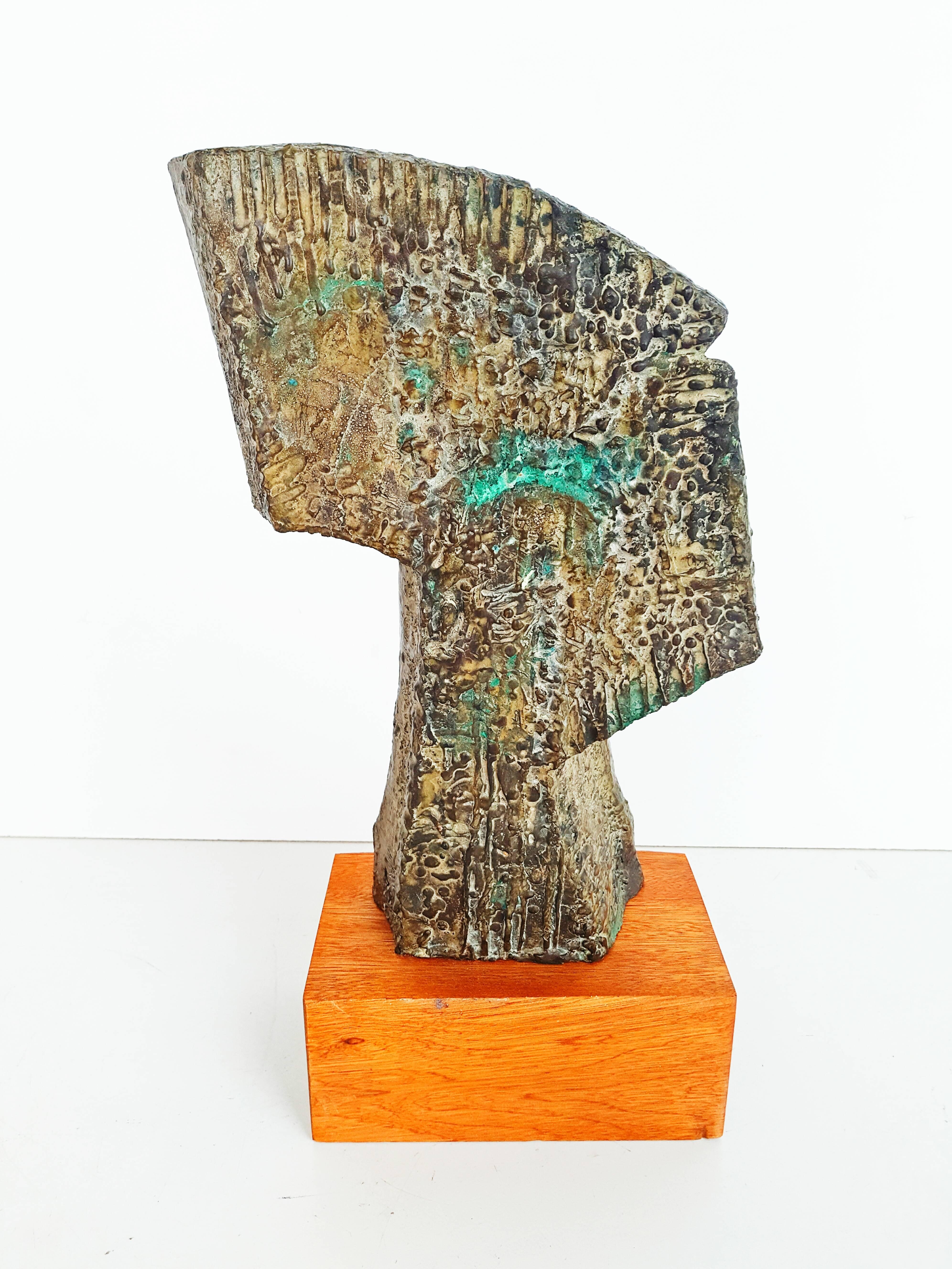Large Brutalist and Modernist Bronze Sculpture Signed 1960s In Excellent Condition In L'Escala, ES