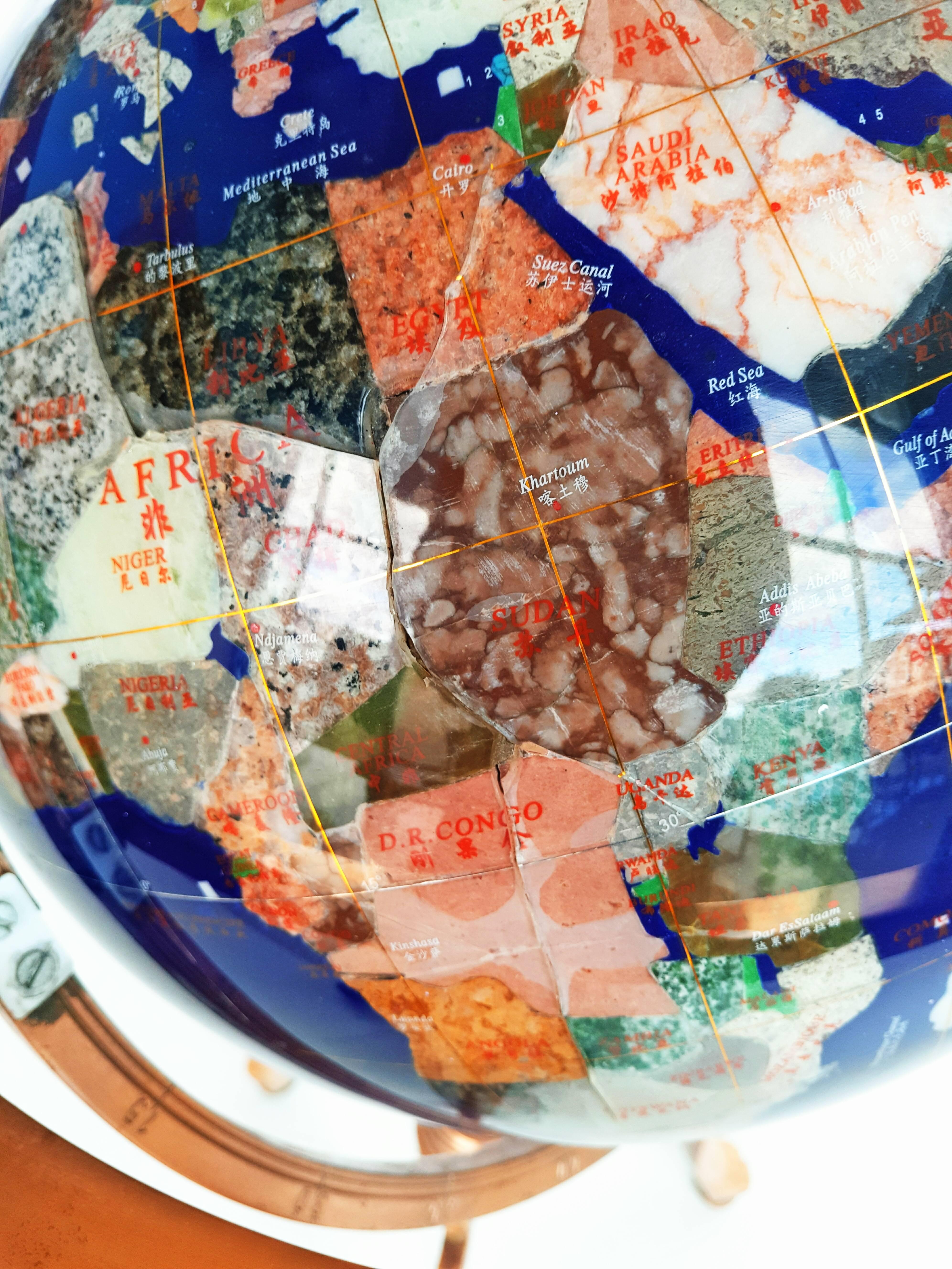Large Blue Lapis Gemstone Globe, 1960s 1