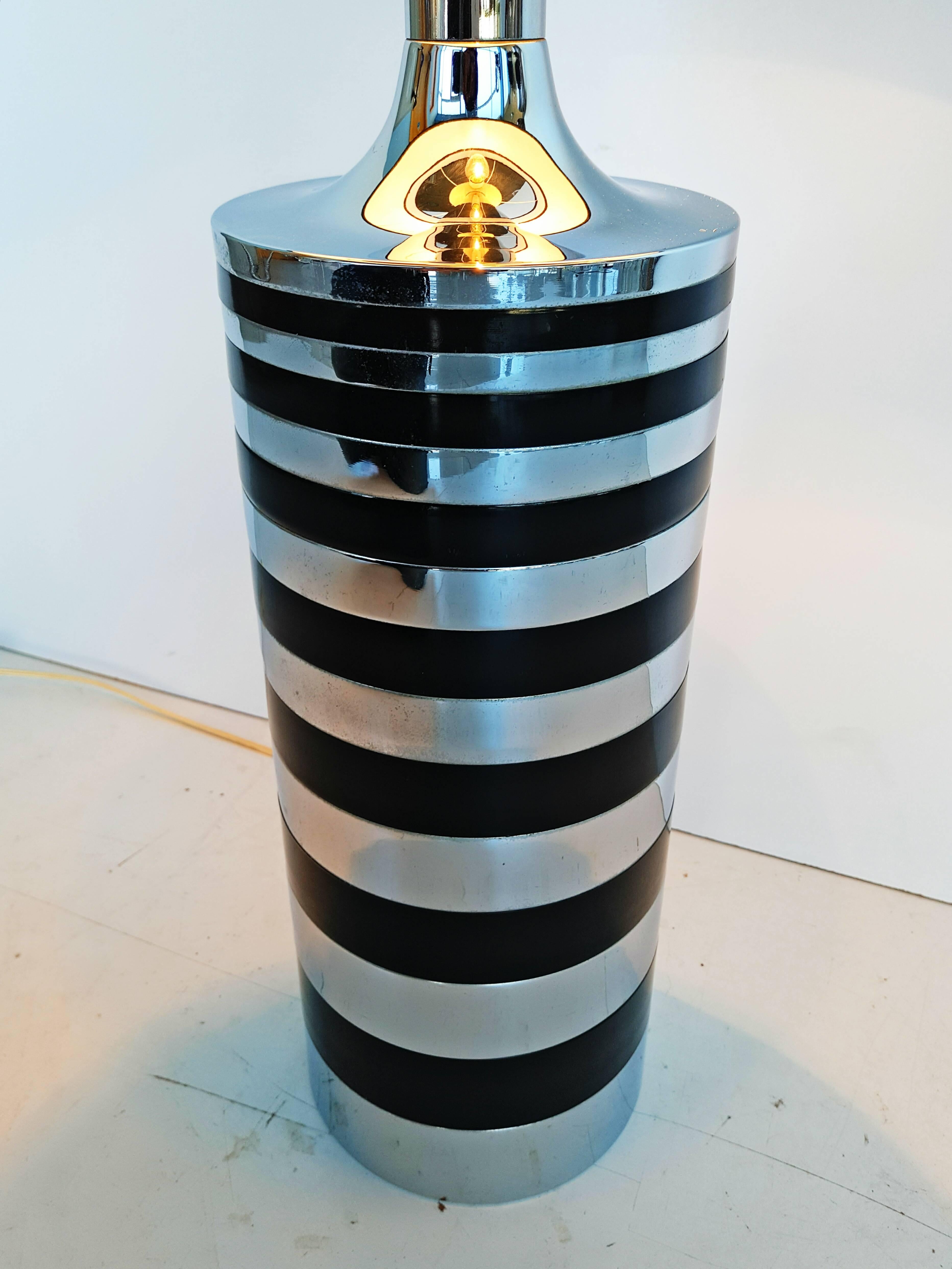 Chrome Large Italian Table Lamp, circa 1970 For Sale