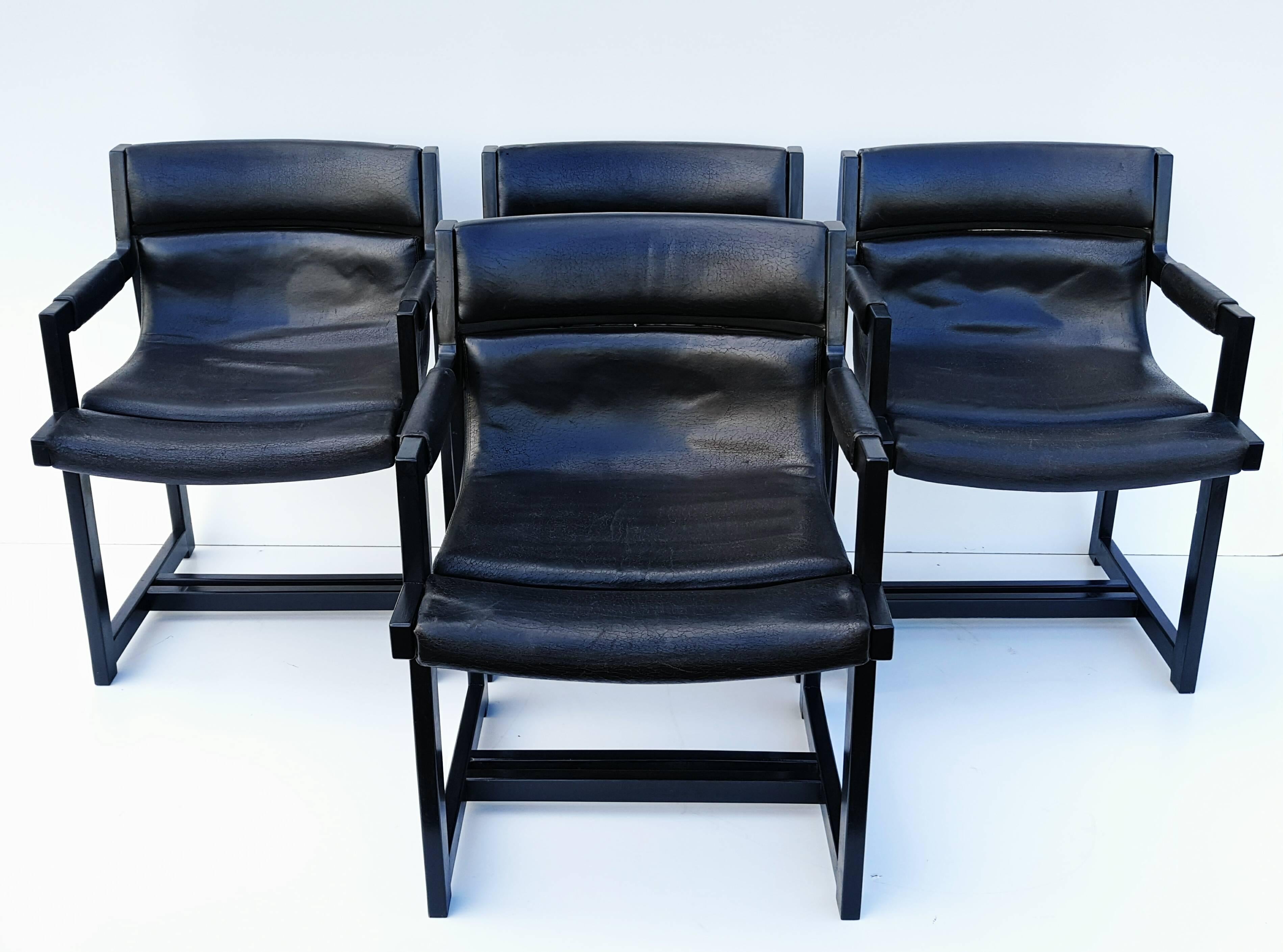 Set of Four Armchairs by Roche Bobois, France, 1970s In Good Condition In L'Escala, ES