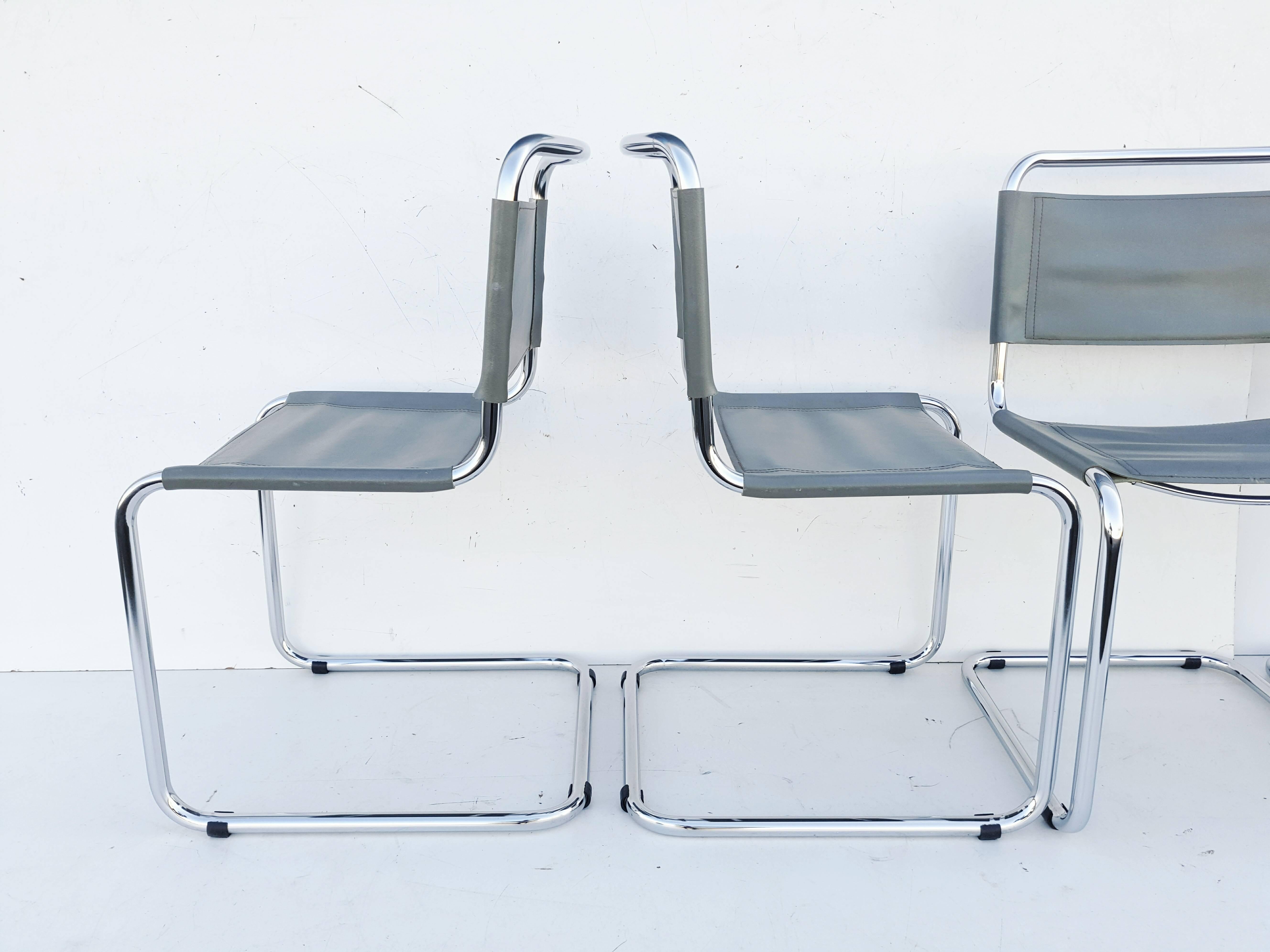 Italian Set of Six Chairs by Mart Stam for Fasem, Italy, 1970s For Sale