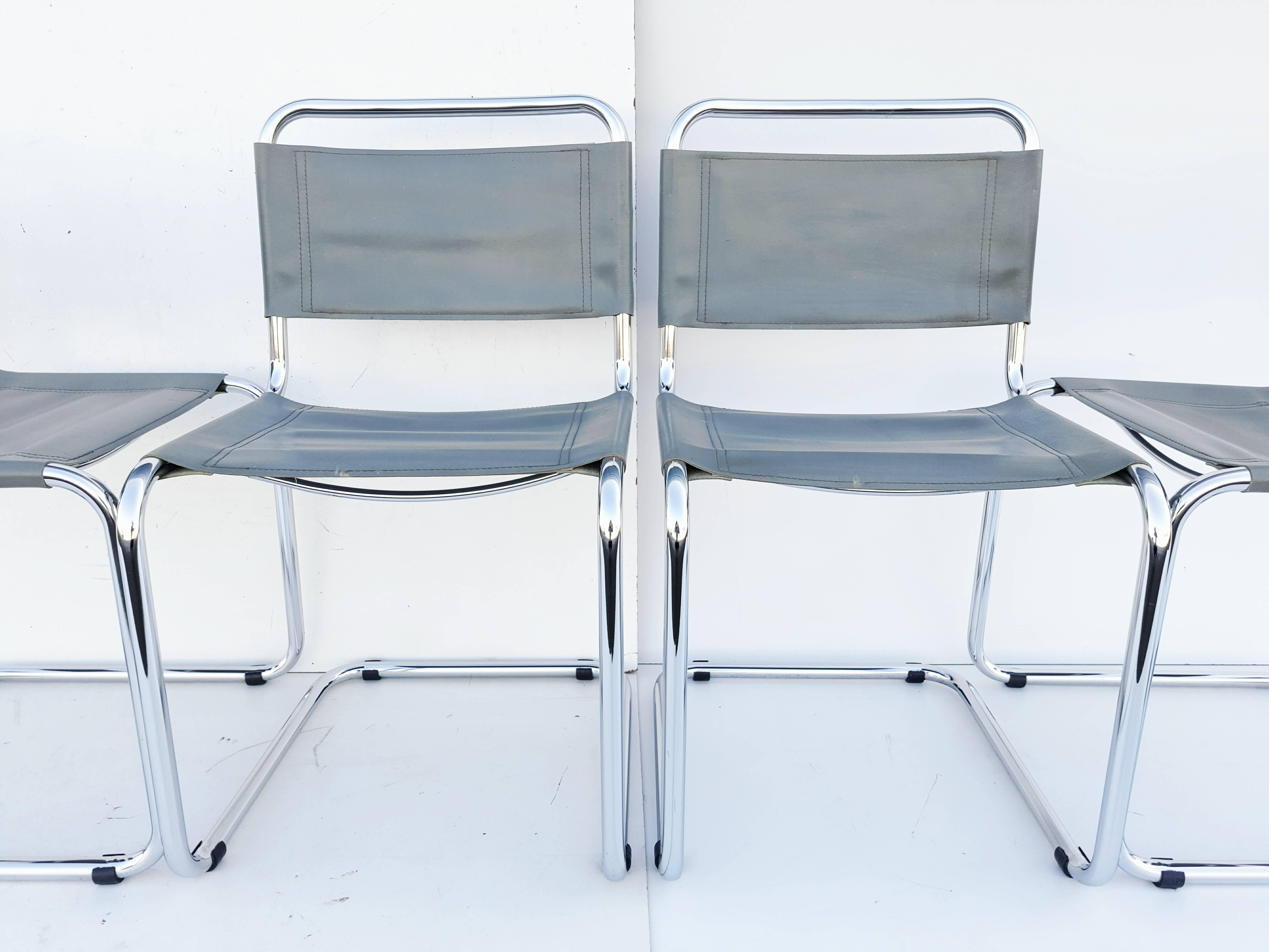 20ième siècle Ensemble de six chaises de Mart Stam pour Fasem, Italie, 1970 en vente