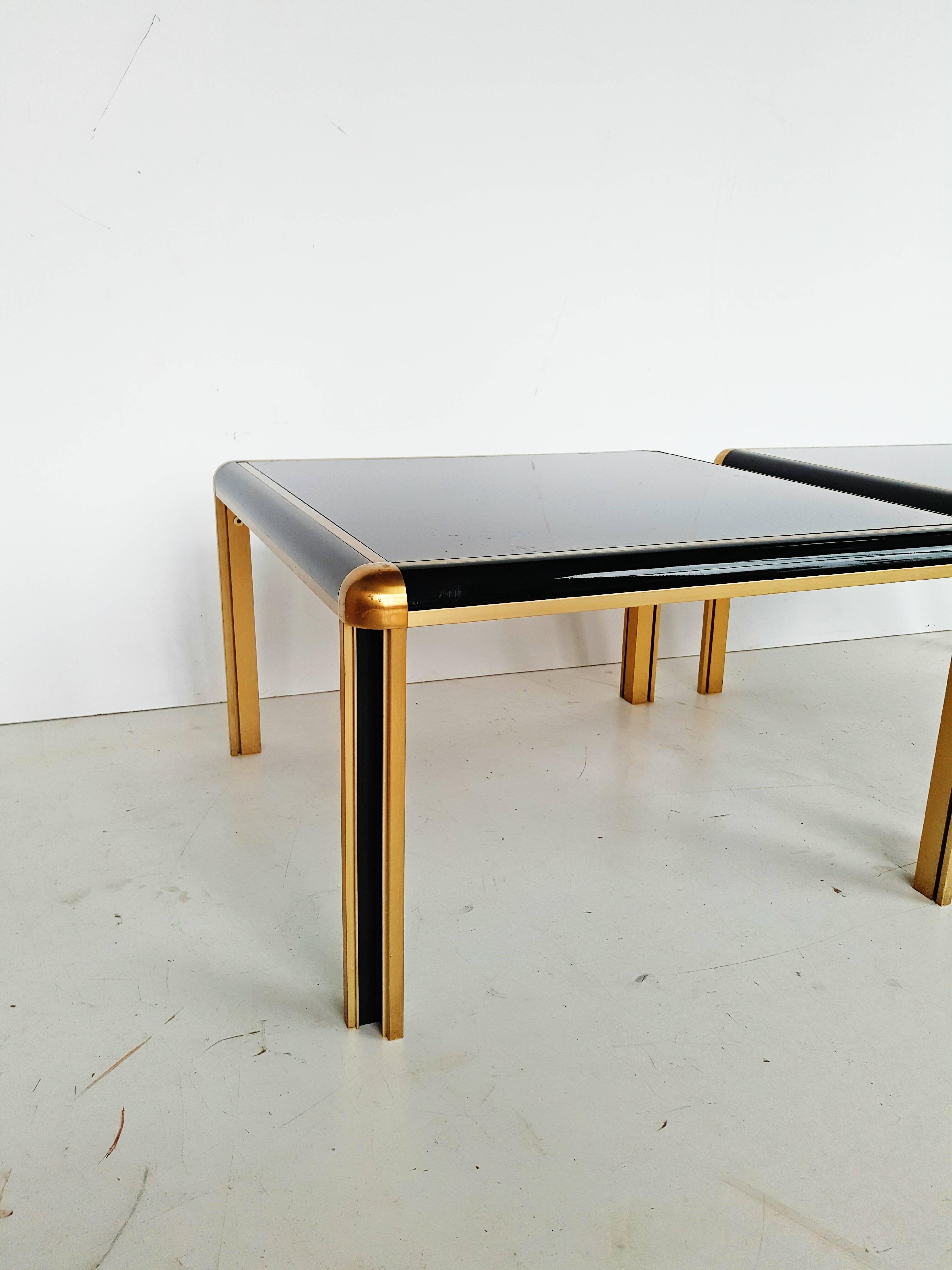 Pair of 1970s Brass and Glass End Tables 3