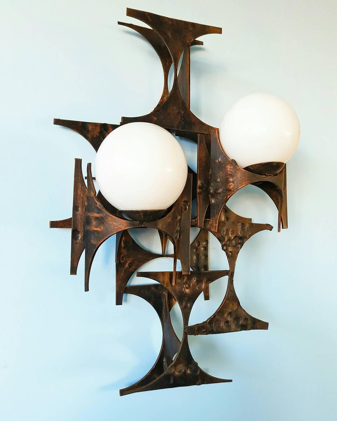 Large 1960s Brutalist Sconce by Marc Weinstein 4