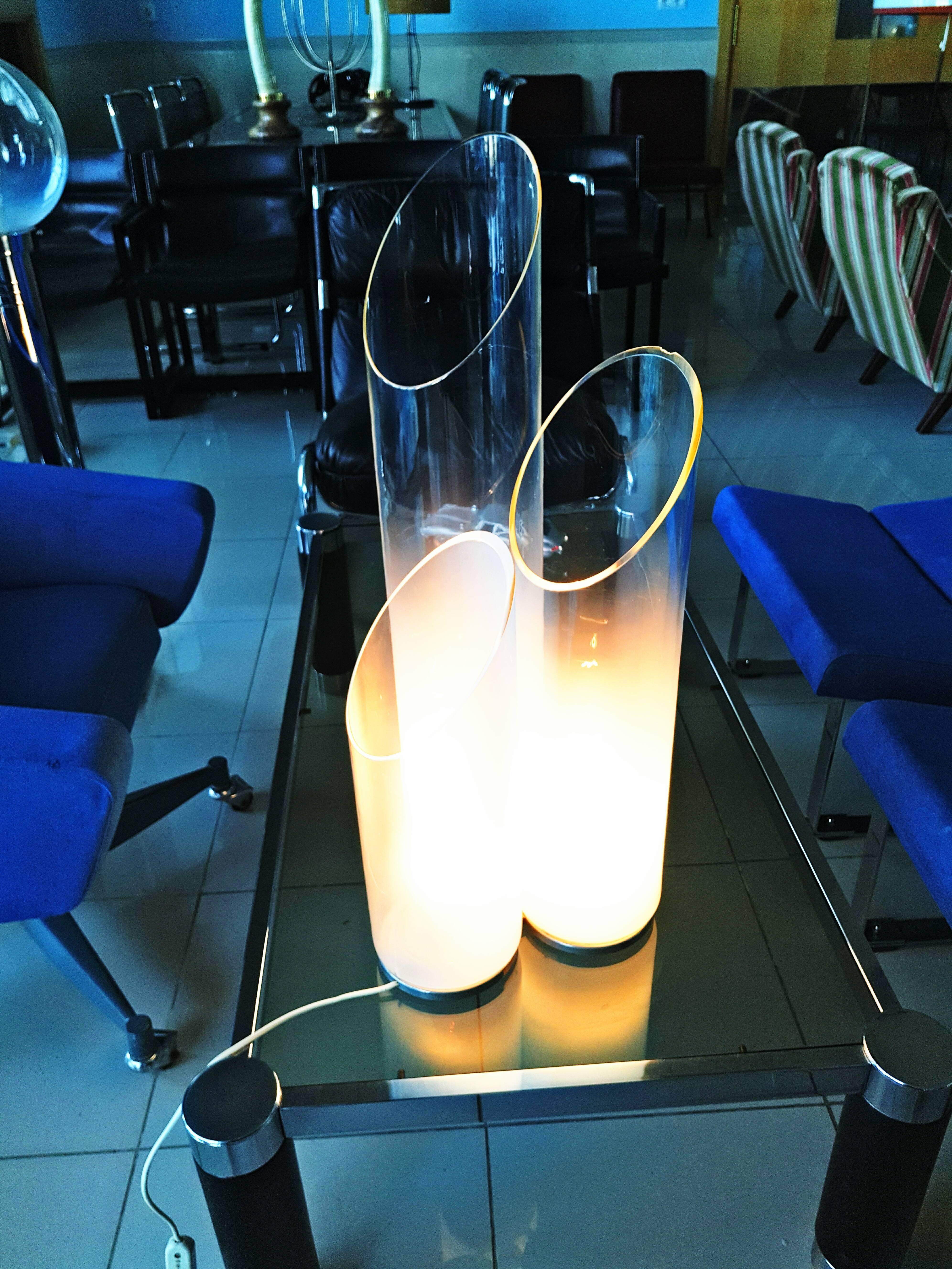 Rare Carlo Nason Murano Table Lamp, 1960s In Good Condition For Sale In L'Escala, ES