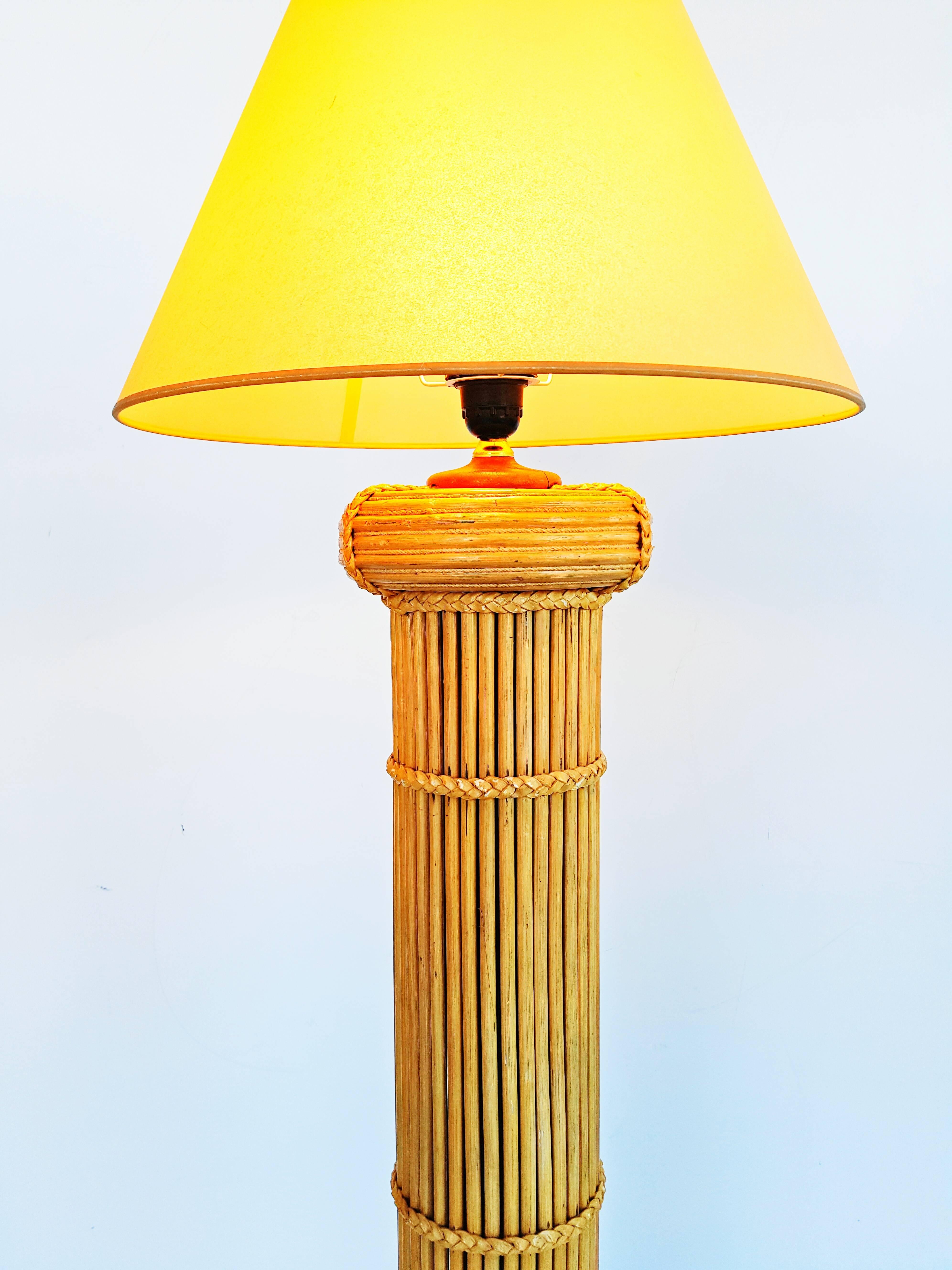 Rare Natural Bamboo Floor Lamp circa 1960 1