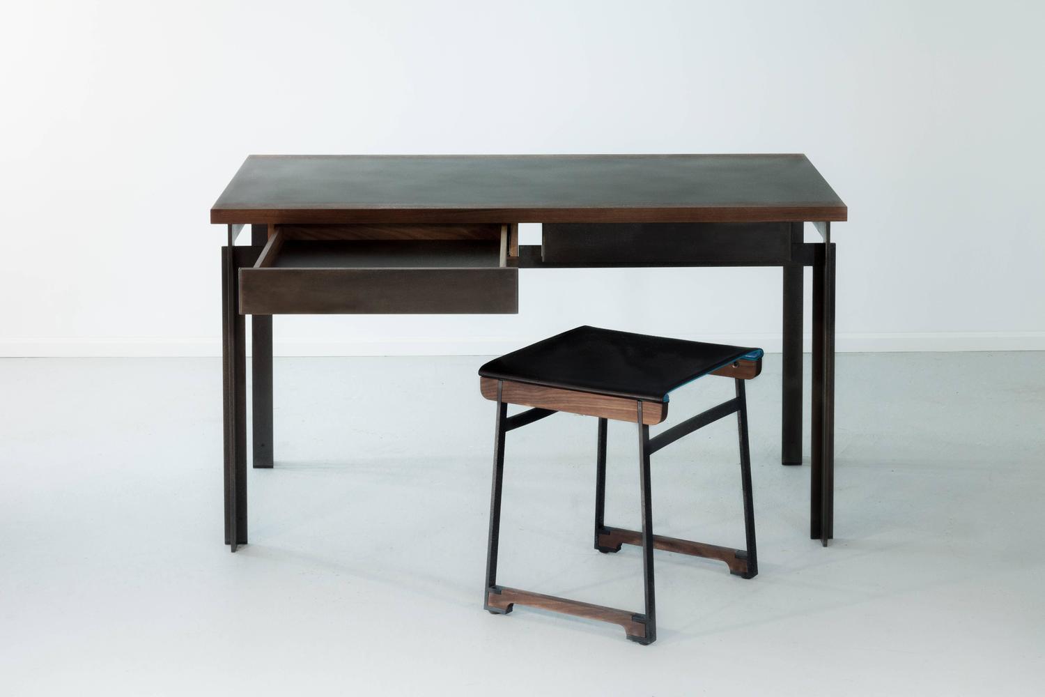 Penrose Desk in American Hardwood, Steel and Richlite® For Sale at 1stdibs