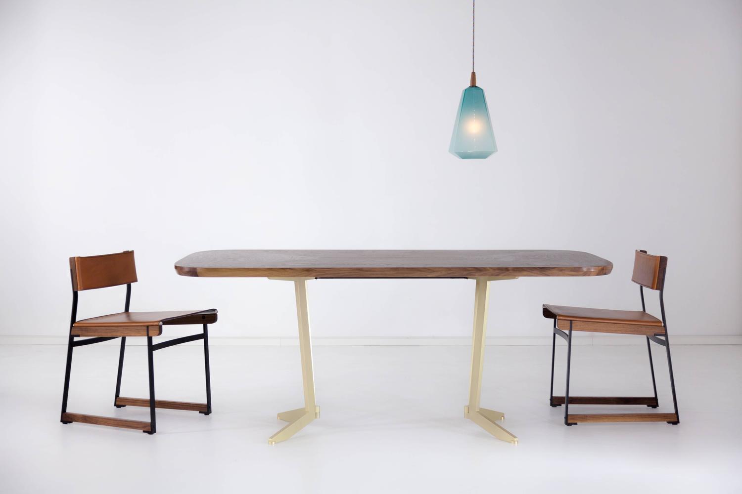 Dining Table (large), American Hardwood and Steel For Sale at 1stdibs