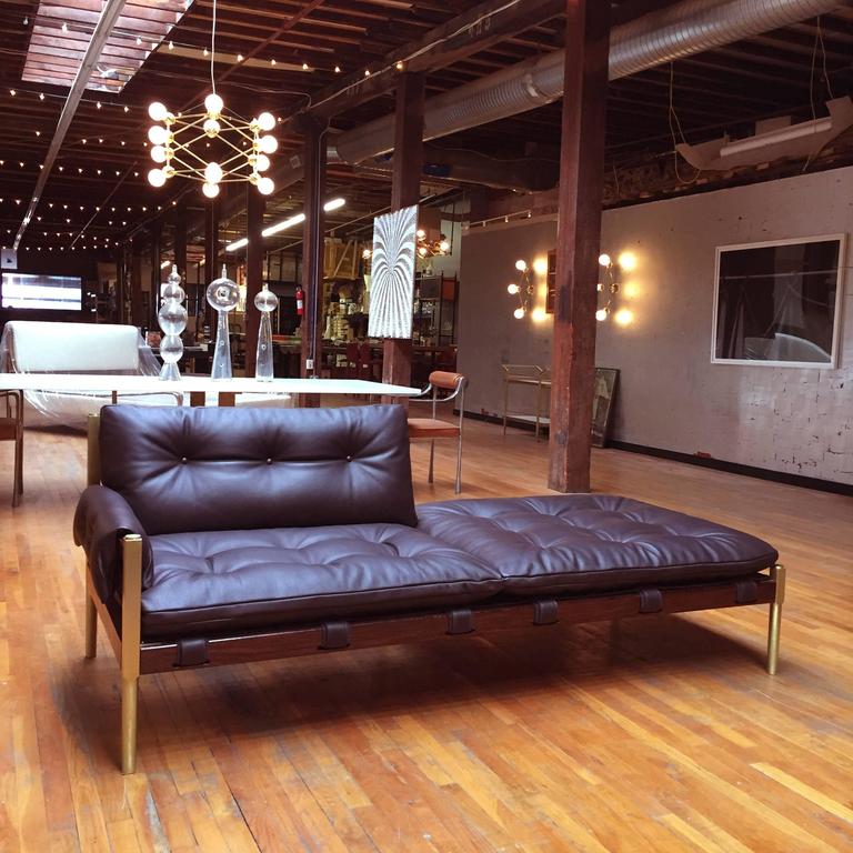 Brazilian MidCentury Modern Inspired Campanha Chaise Lounge in Leather