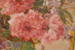 Mid-Century Modern Floral Oil Painting