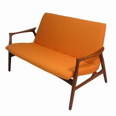1950s Danish Modern Teak Settee by Hans Olsen 4